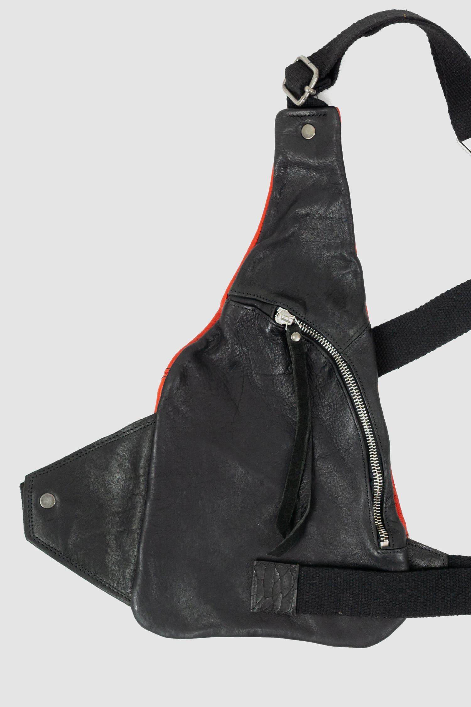 Black and Red Horsehide Leather Cargo Vest - Image 6