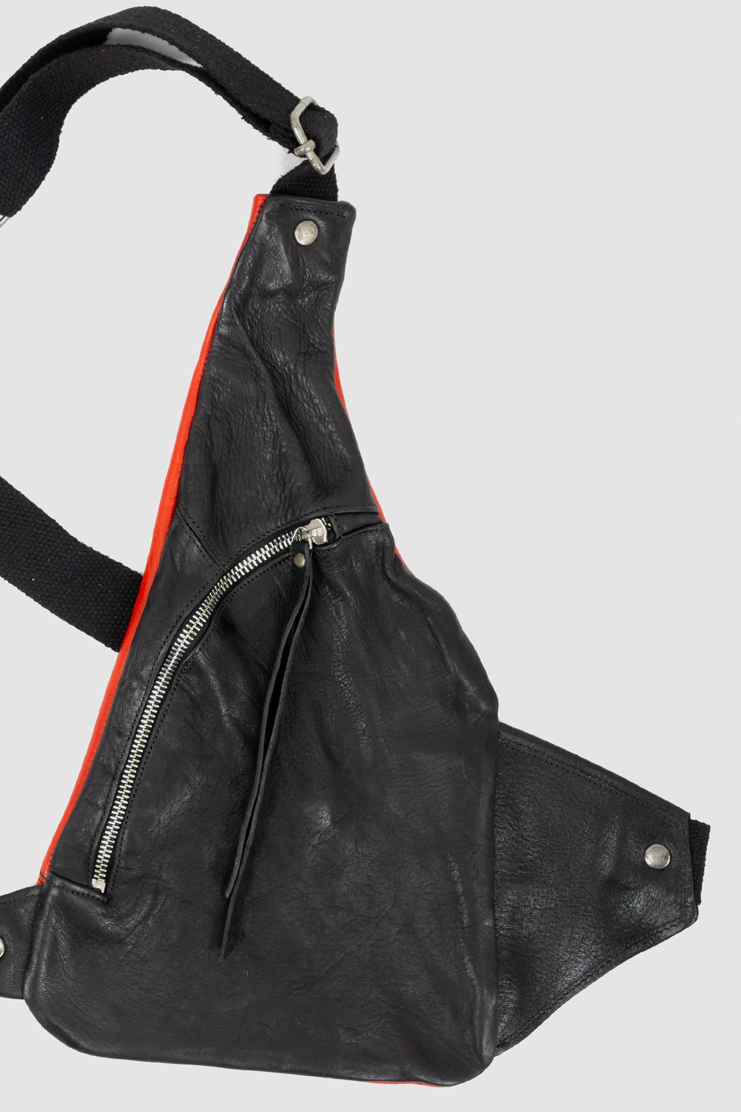 Black and Red Horsehide Leather Cargo Vest - Image 7
