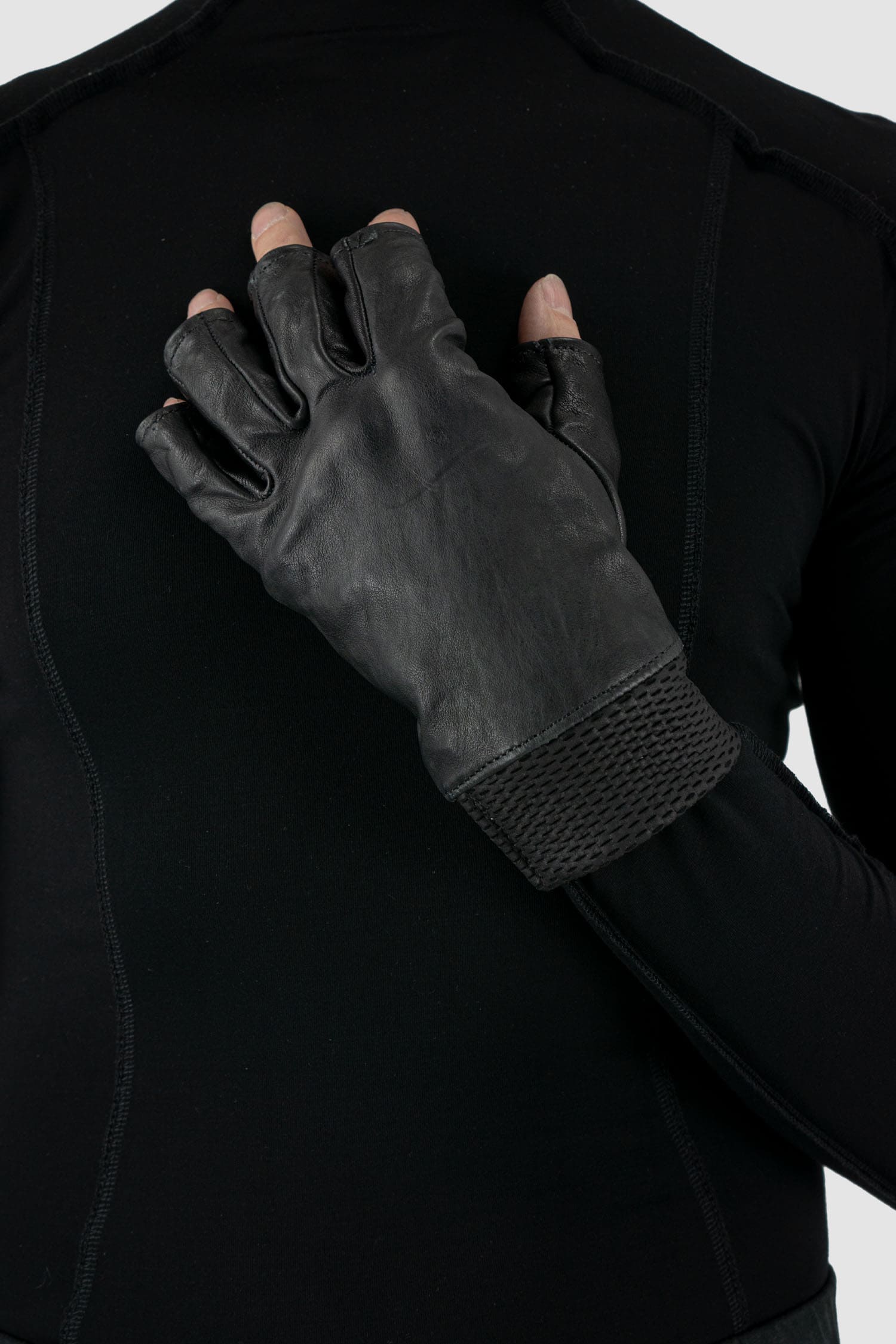 Black Kangaroo Leather Gloves - Image 5