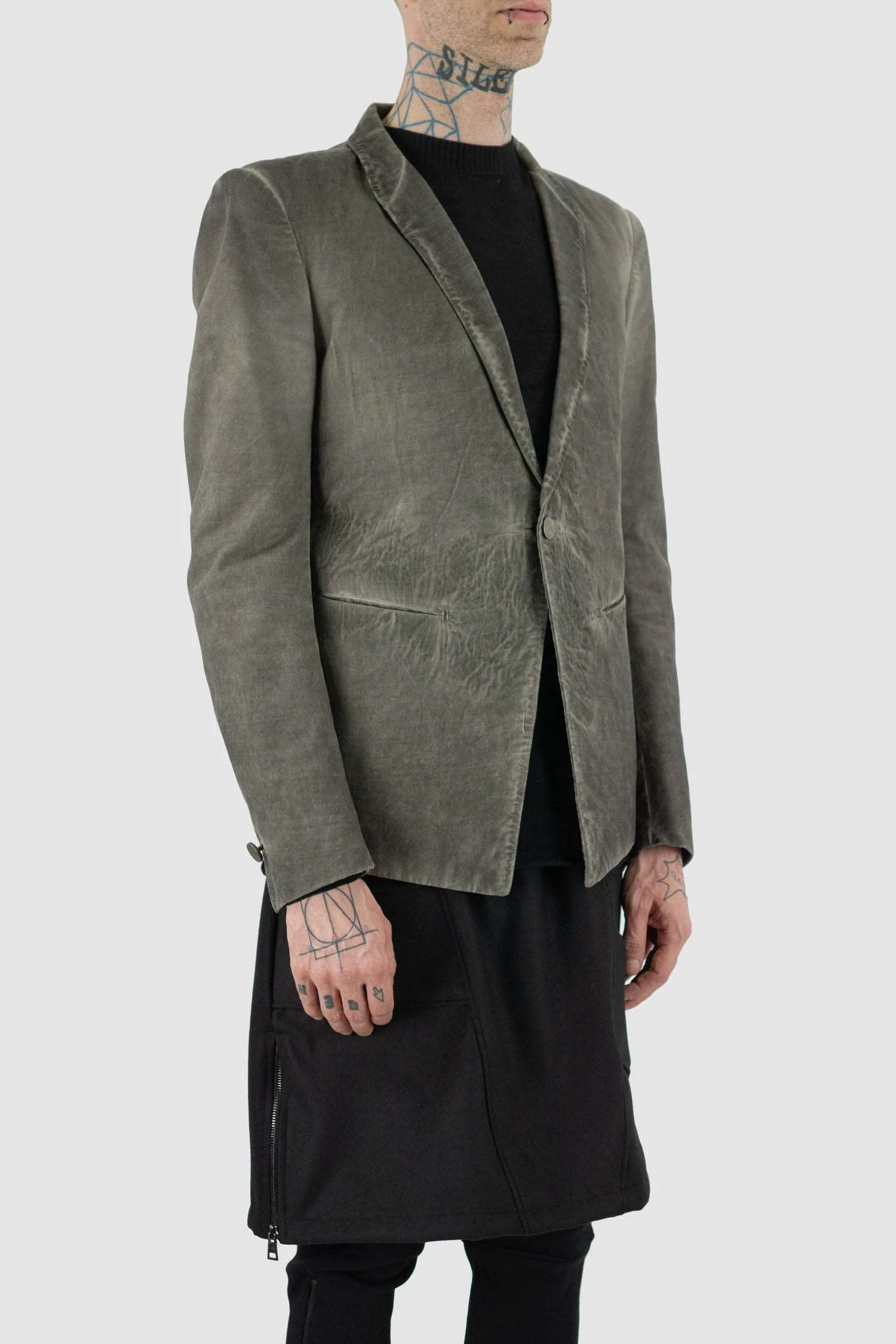 Boris Bidjan Saberi - Cold dyed Steel Buton Blazer Jacket - Image 4