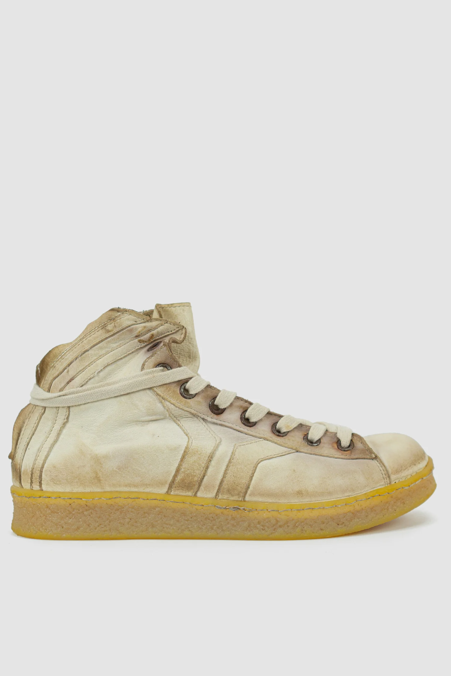 White Grit Mid Top Zipper Sneaker - Image 3