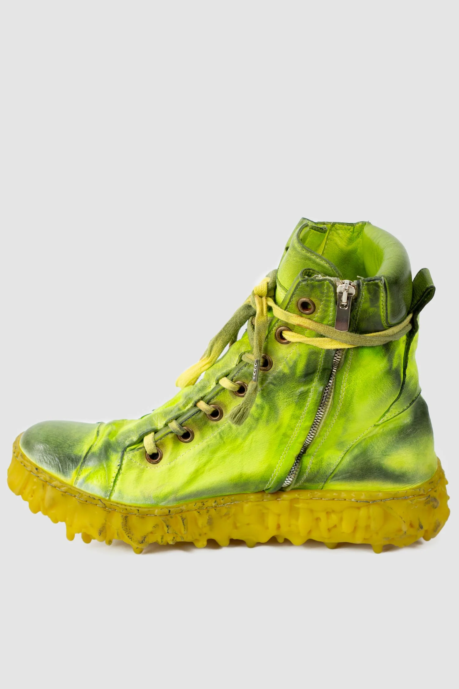 Green Melt Clash Mid Top Laced Sneakers - MELM1 - Image 6