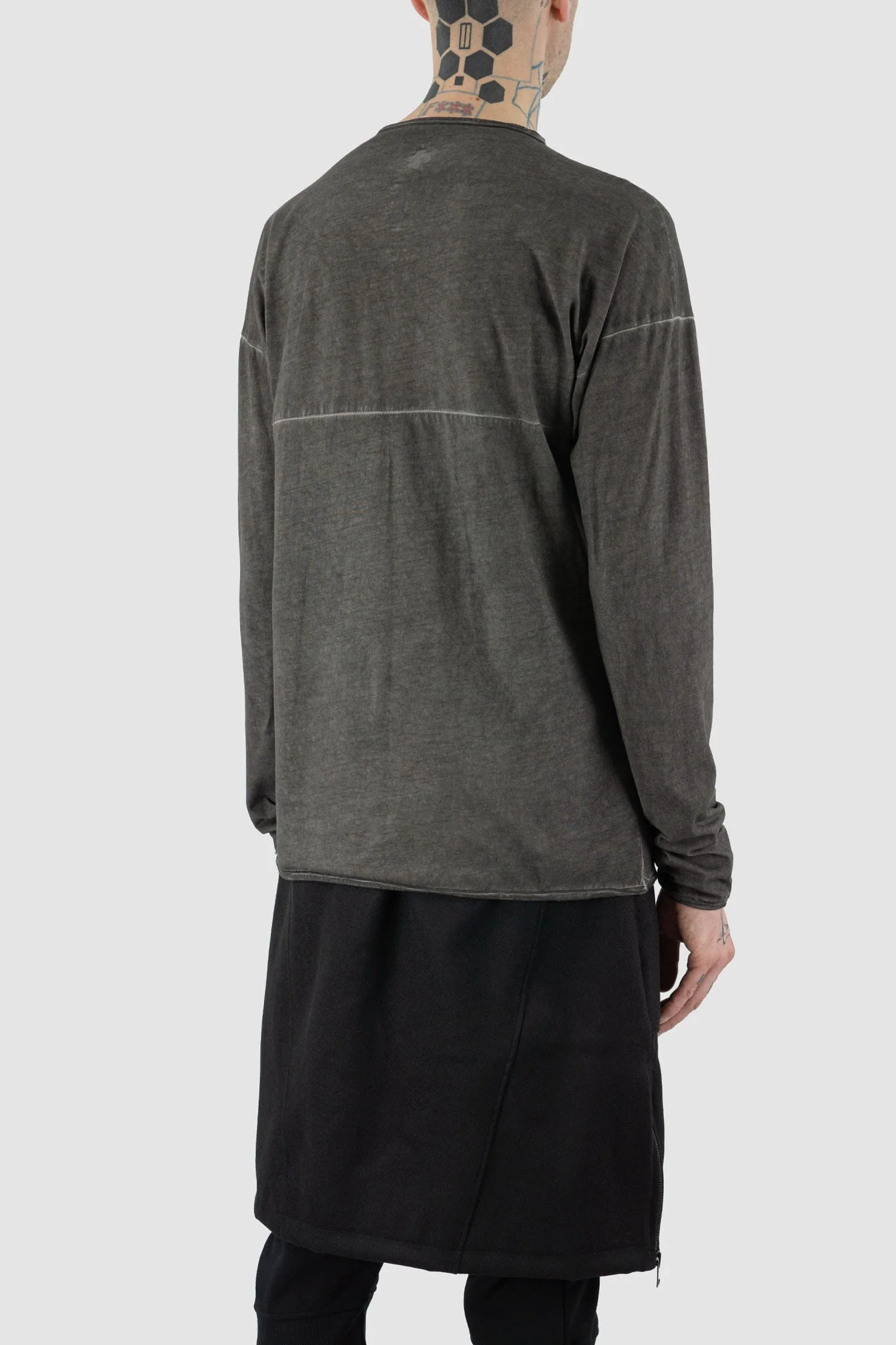 Black Object Dyed Long Sleeve T-Shirt - Image 5