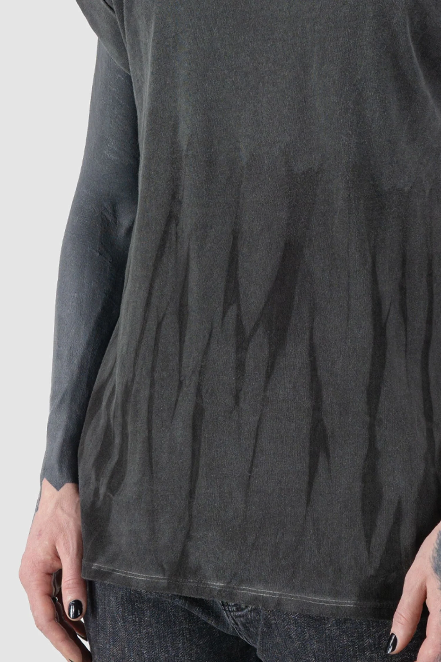 Grey Degrade Object Dyed Cotton Stretch T-Shirt - Image 3