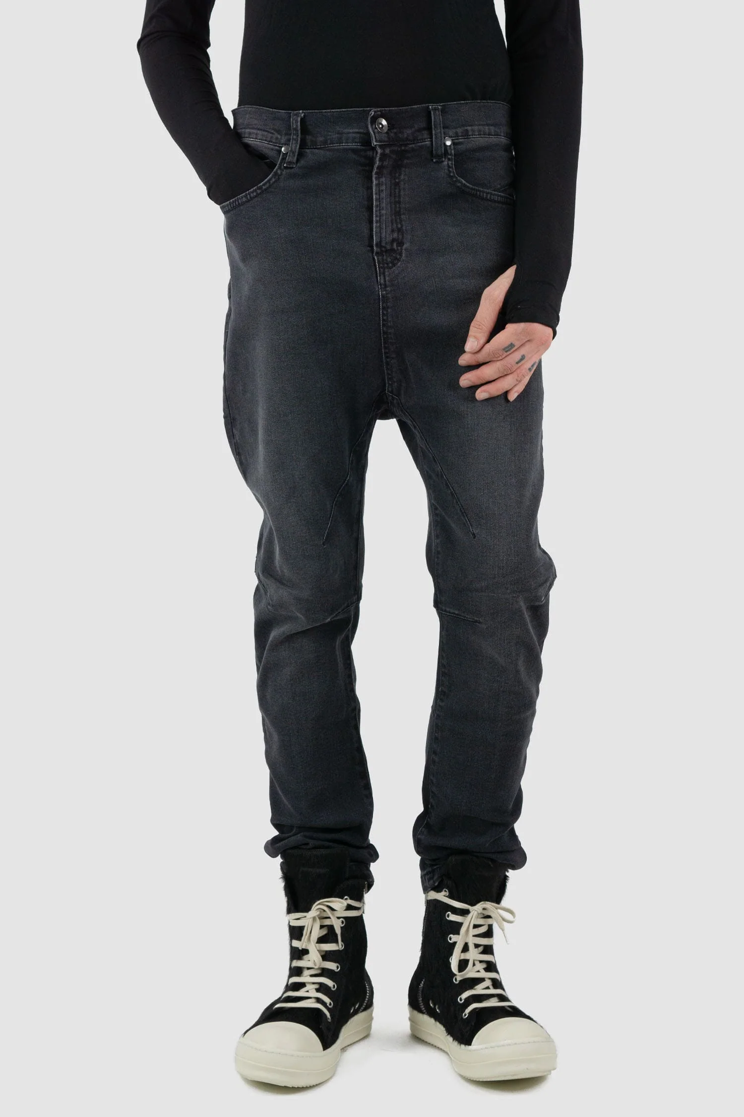 Black Slim Fit Stretch Jeans - Image 6