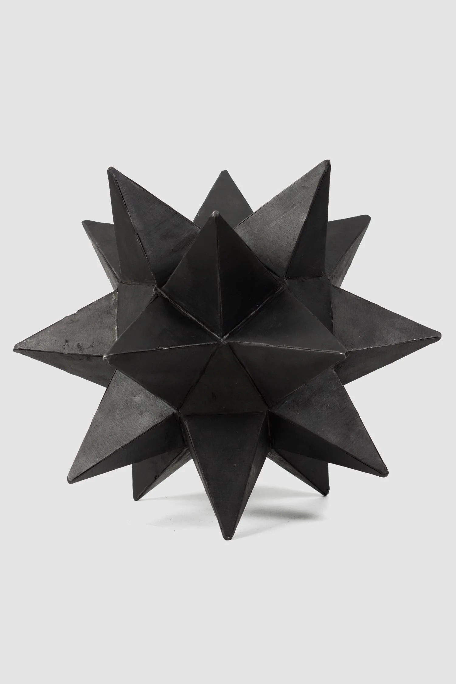 Black Burned Metal Star Icosahedron Sculpture - 32cm - Image 3