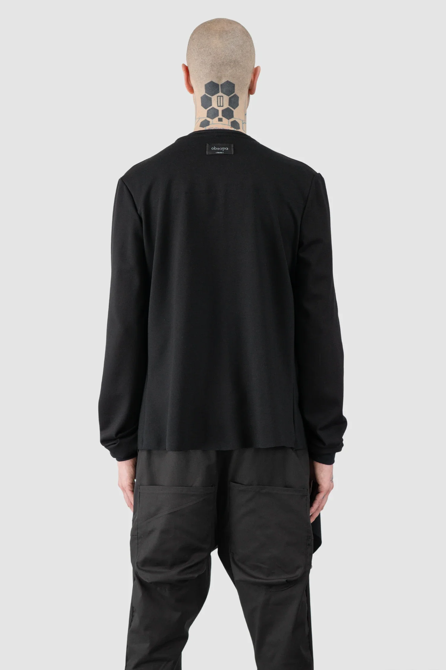 Black Adjustable Clip Viscose Cardigan Sweater - Image 6