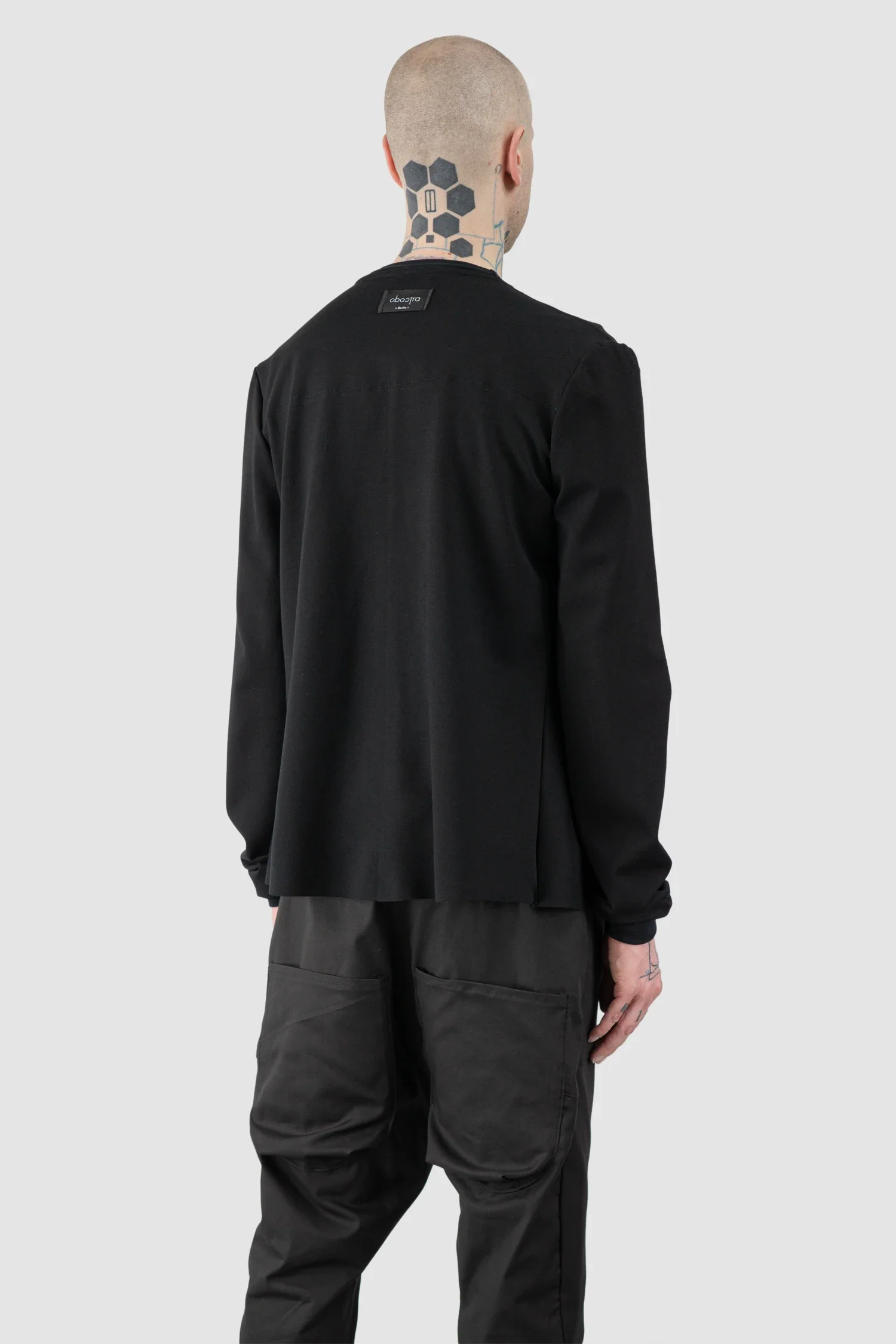 Black Adjustable Clip Viscose Cardigan Sweater - Image 7