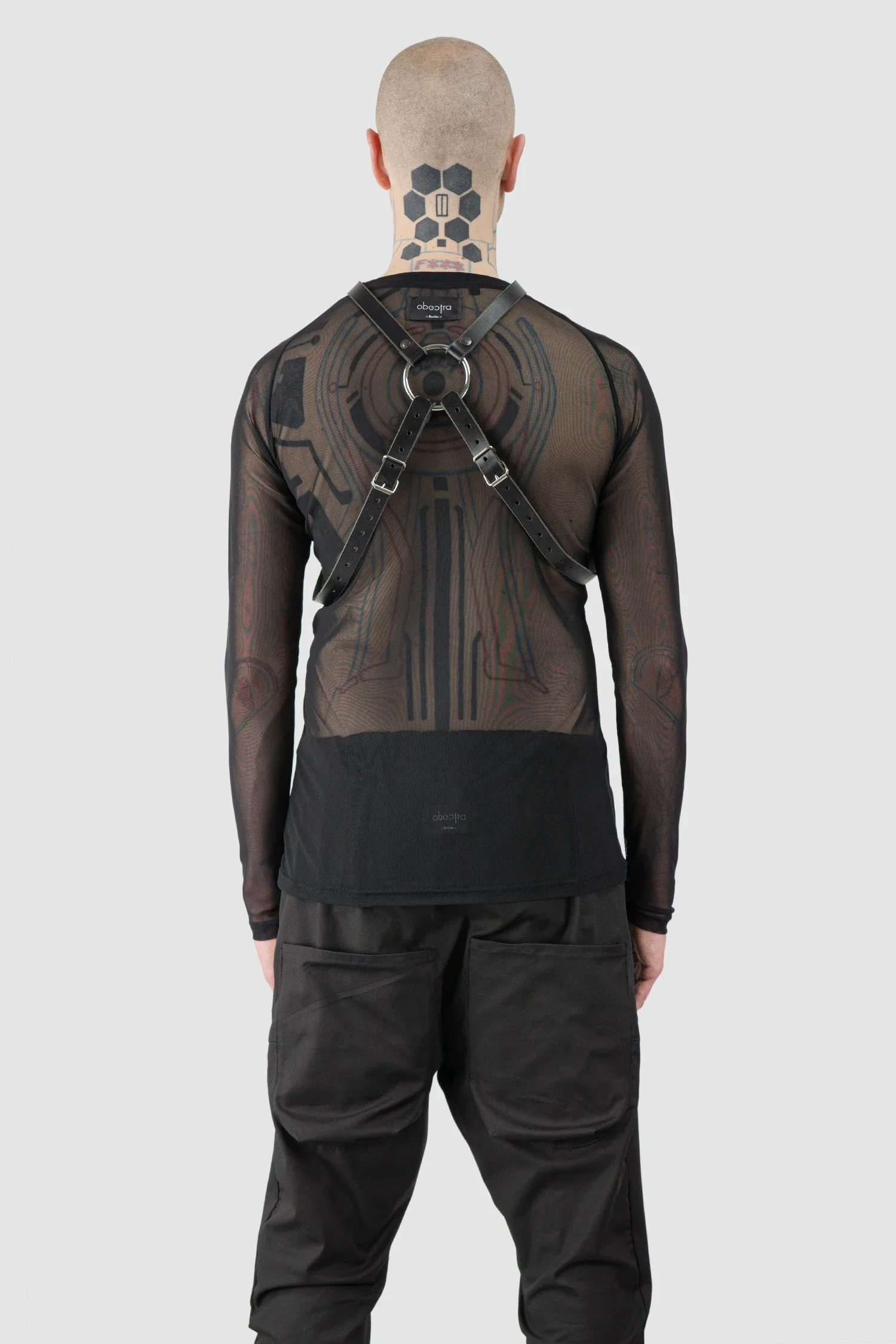 Black Double Strap Leather Harness - Image 3