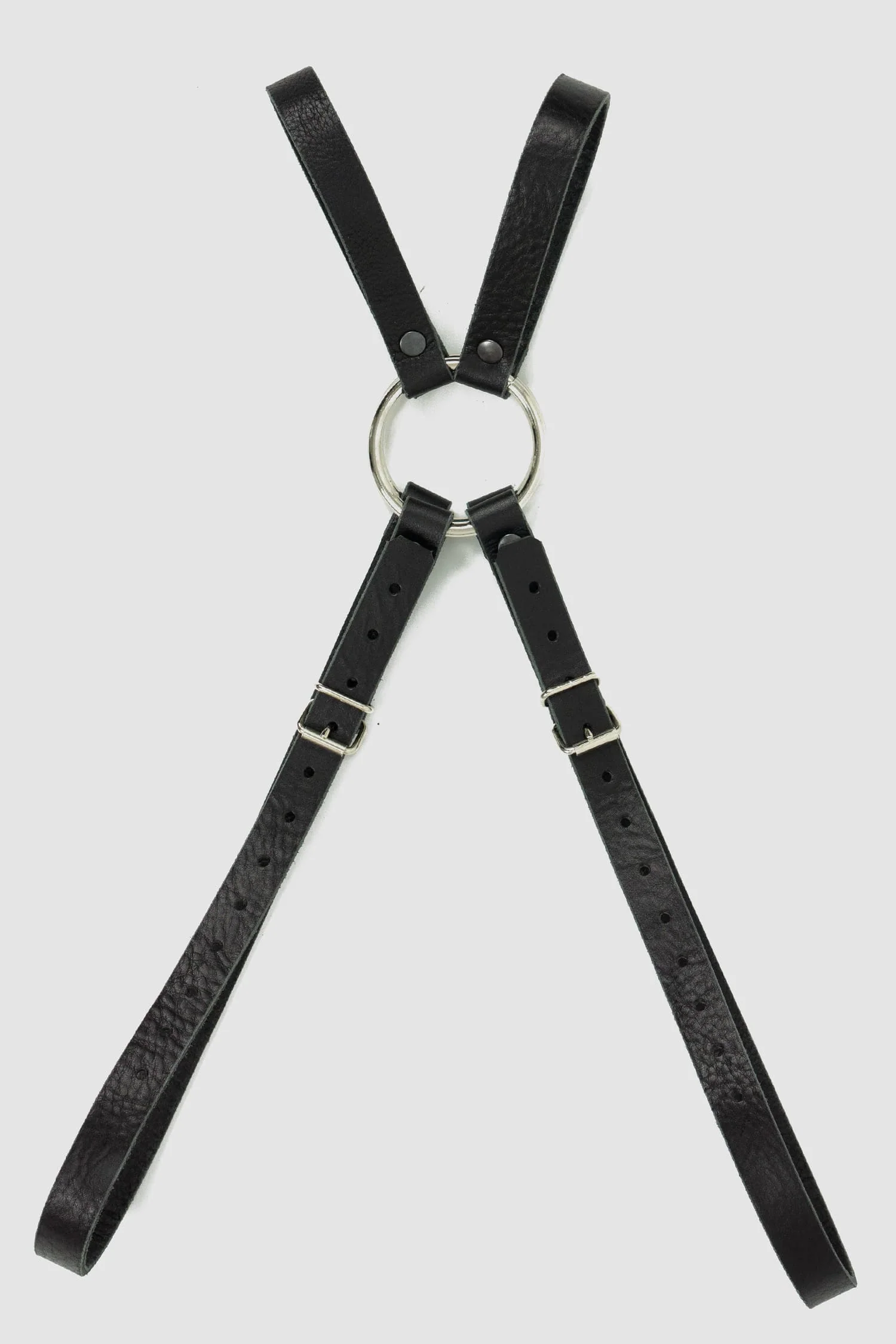Black Double Strap Leather Harness - Image 4