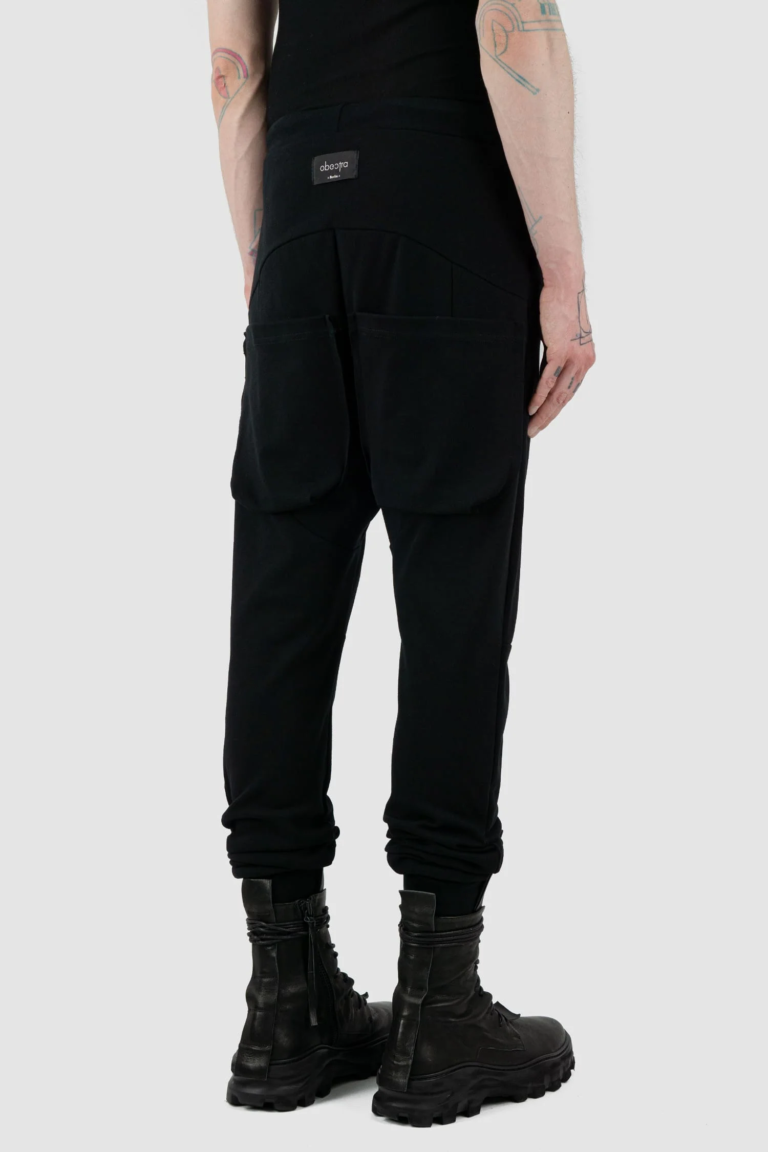 Black Low Crotch Cotton Sweatpants - Image 6