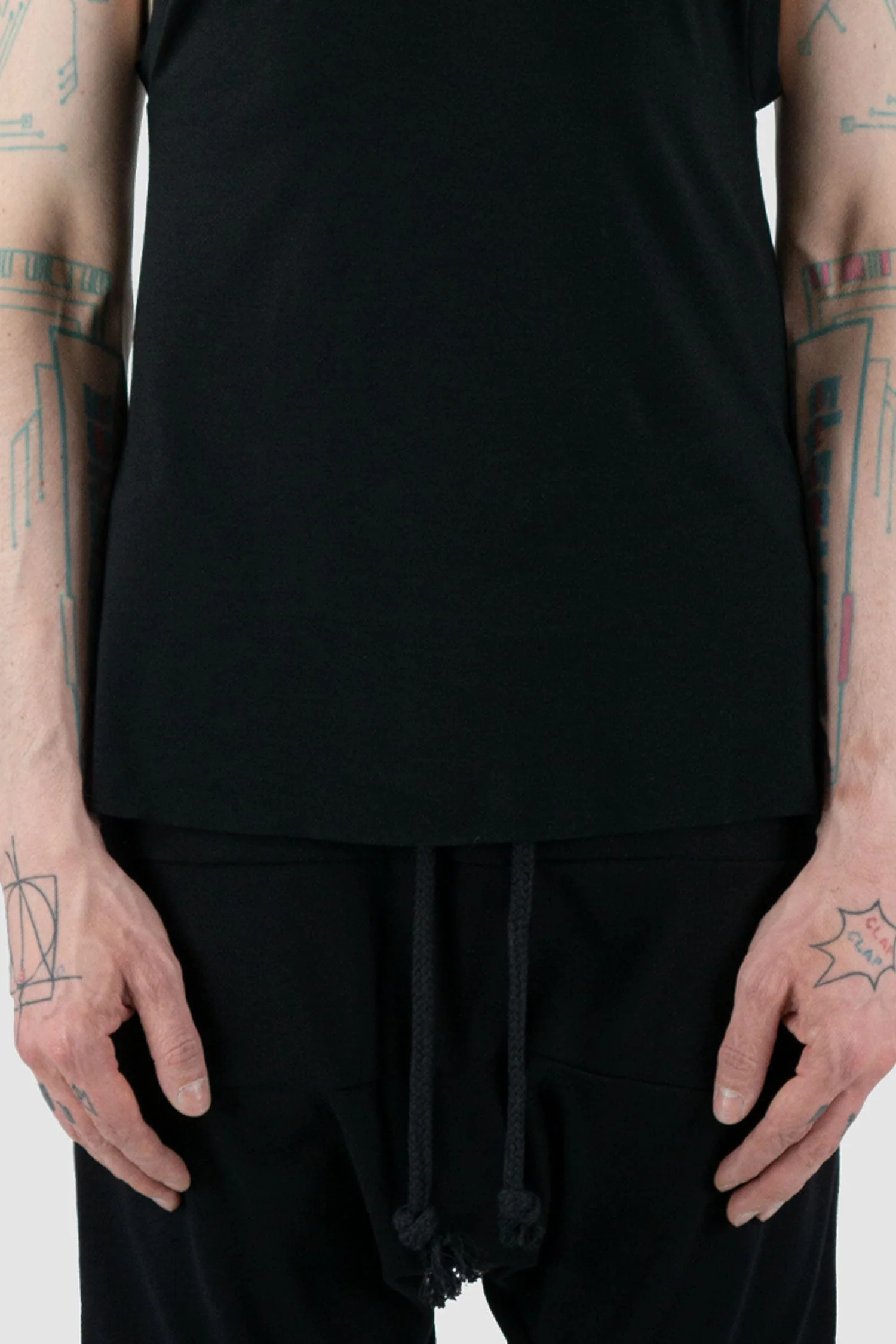 Black Stretchy Cotton Tank Top - Image 3