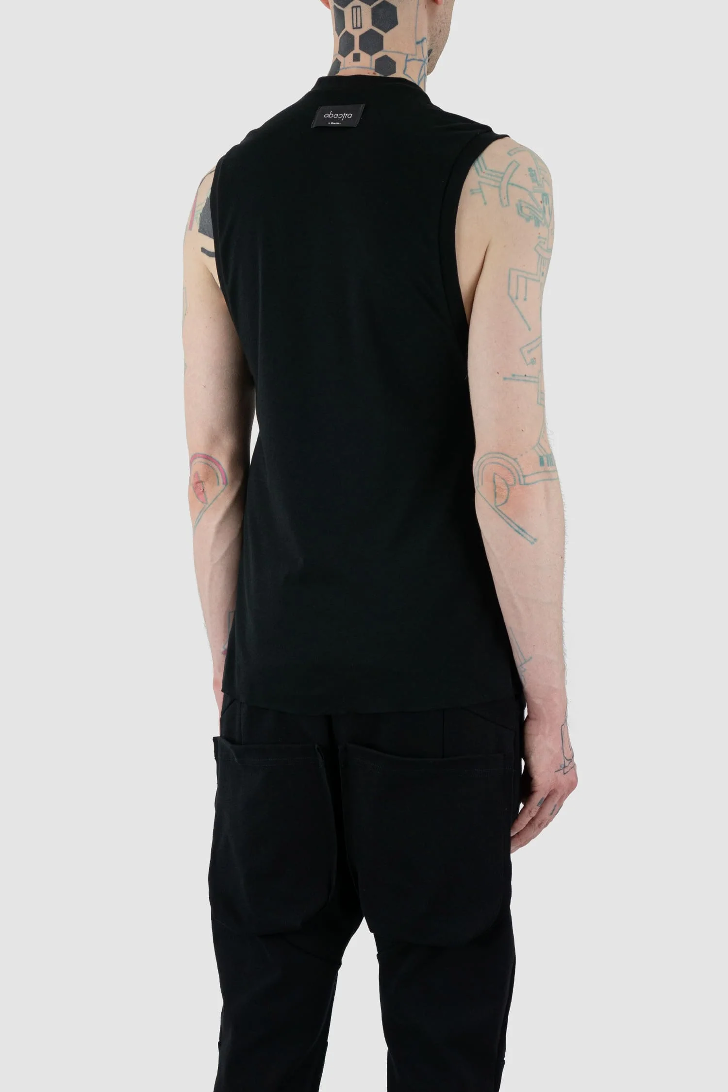 Black Stretchy Cotton Tank Top - Image 5