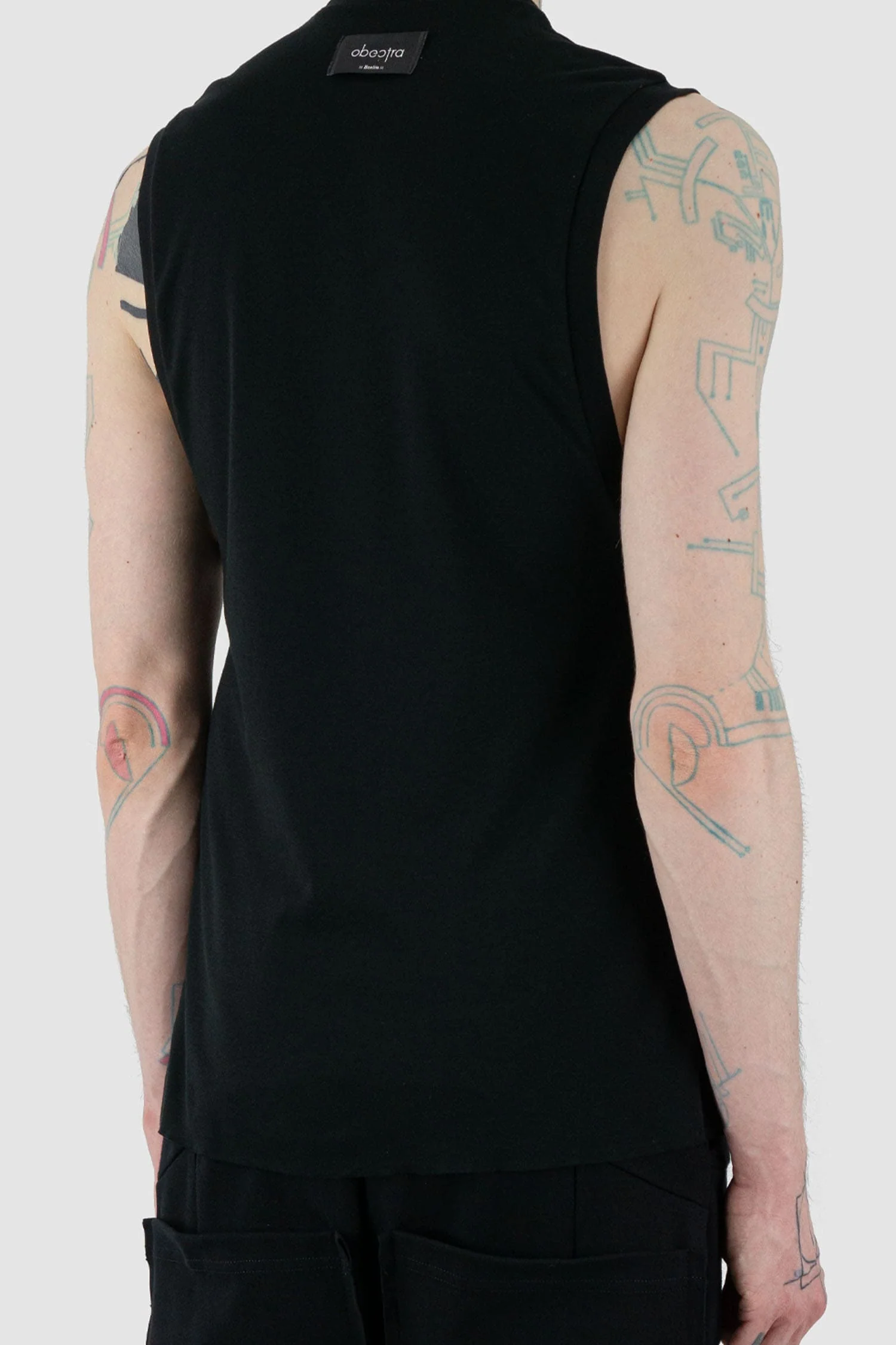 Black Stretchy Cotton Tank Top - Image 6