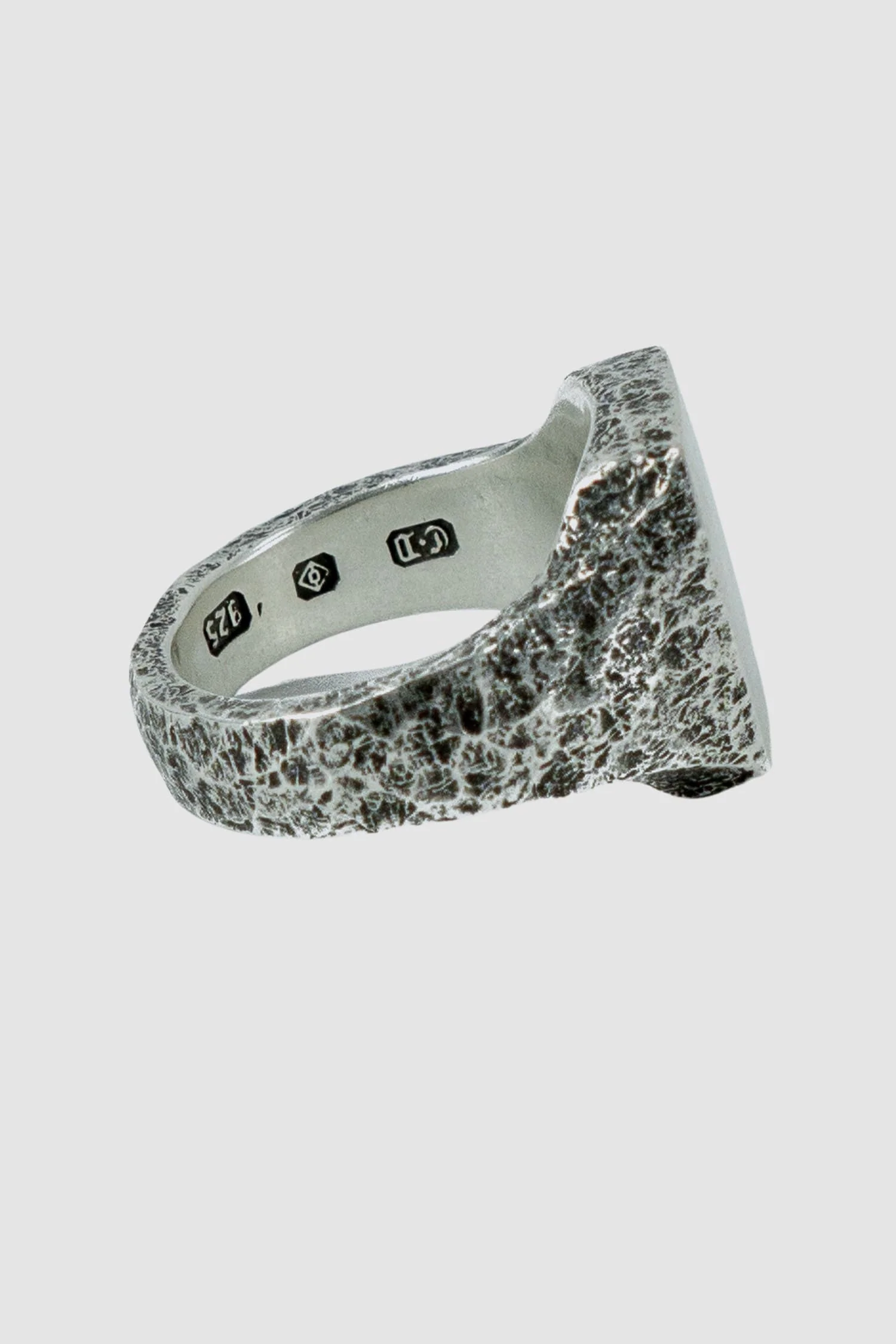 Silver Cushion Cut Signet Ring - Image 3