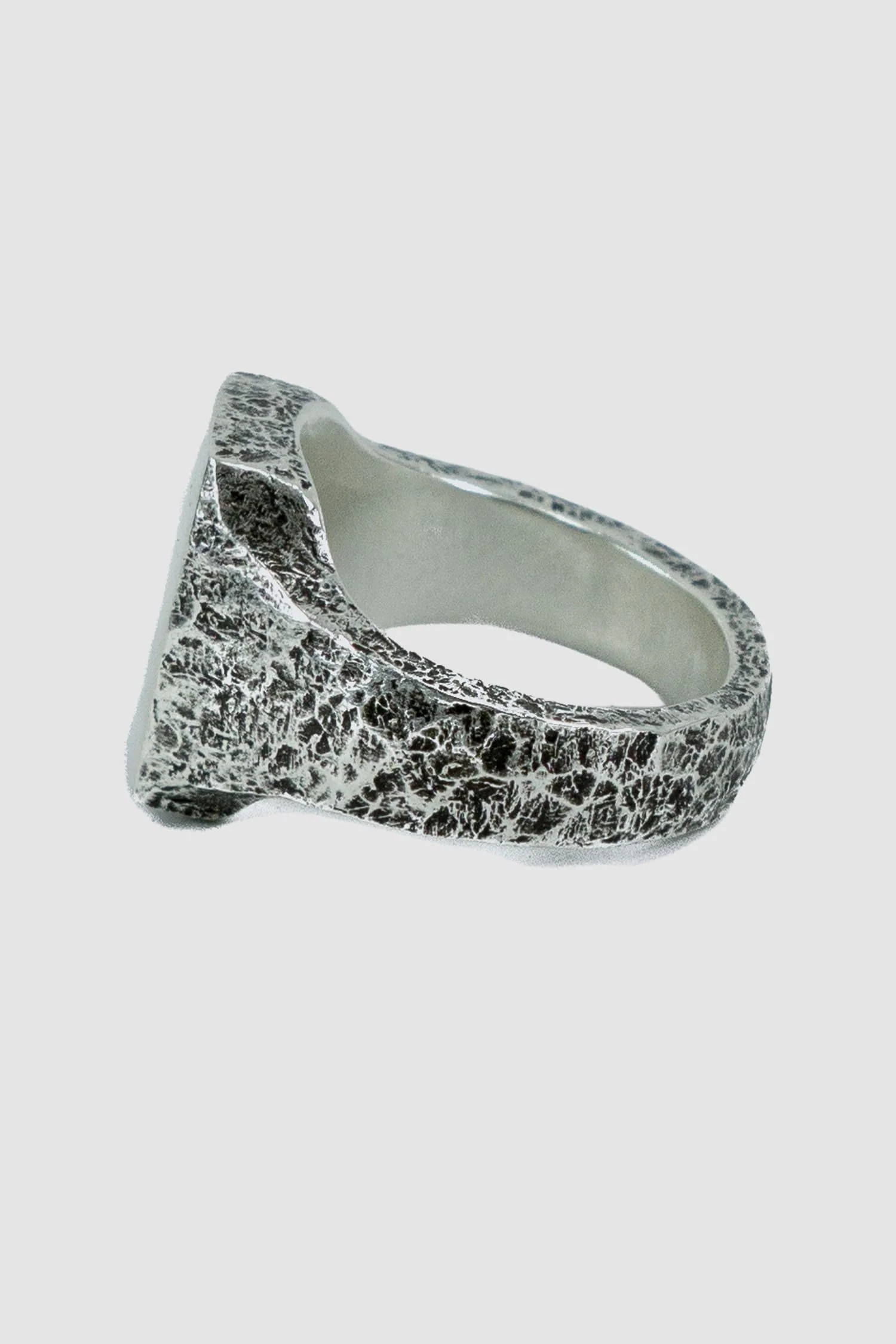 Silver Cushion Cut Signet Ring - Image 4