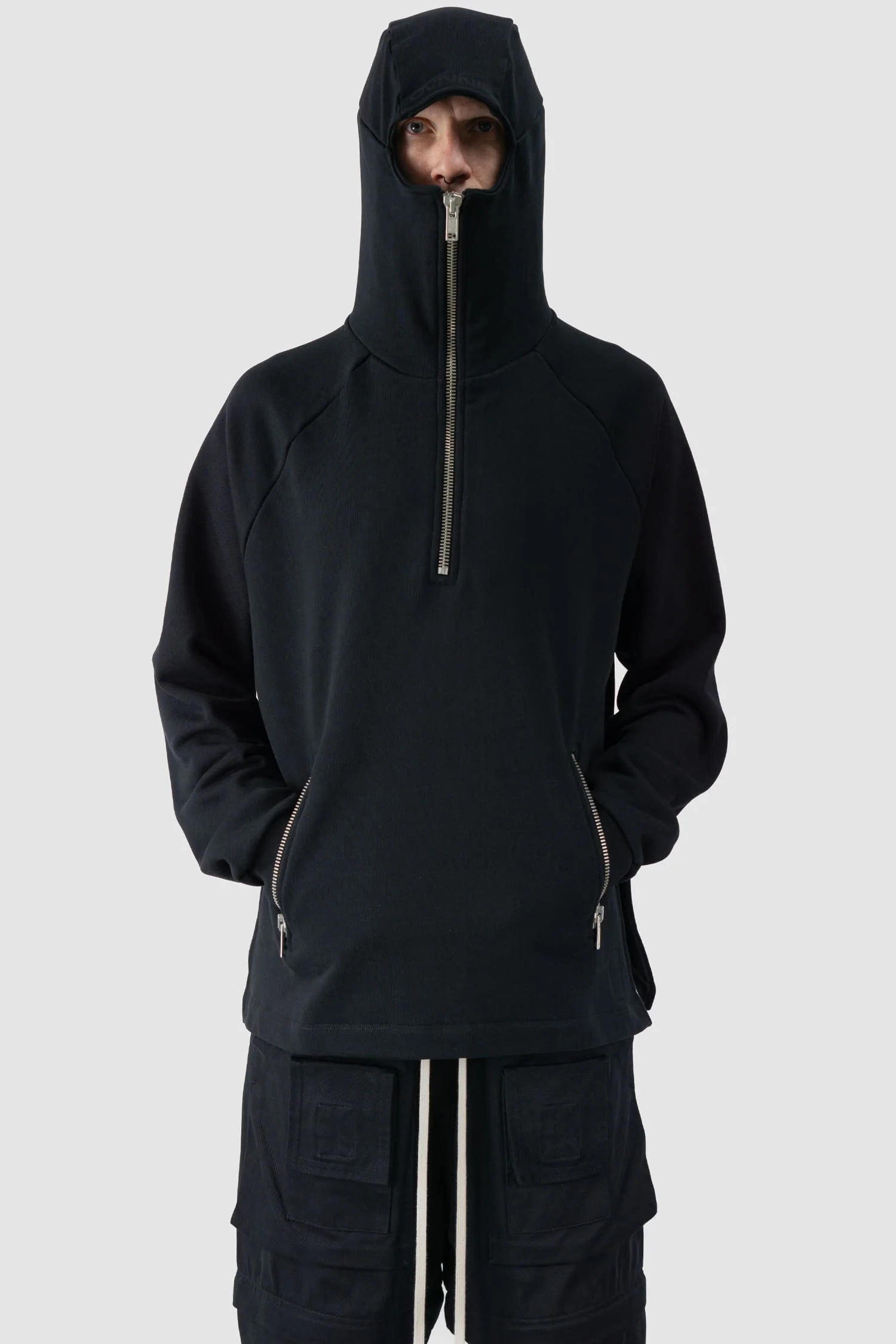 Black Balaclava Zip Hoodie - Image 6