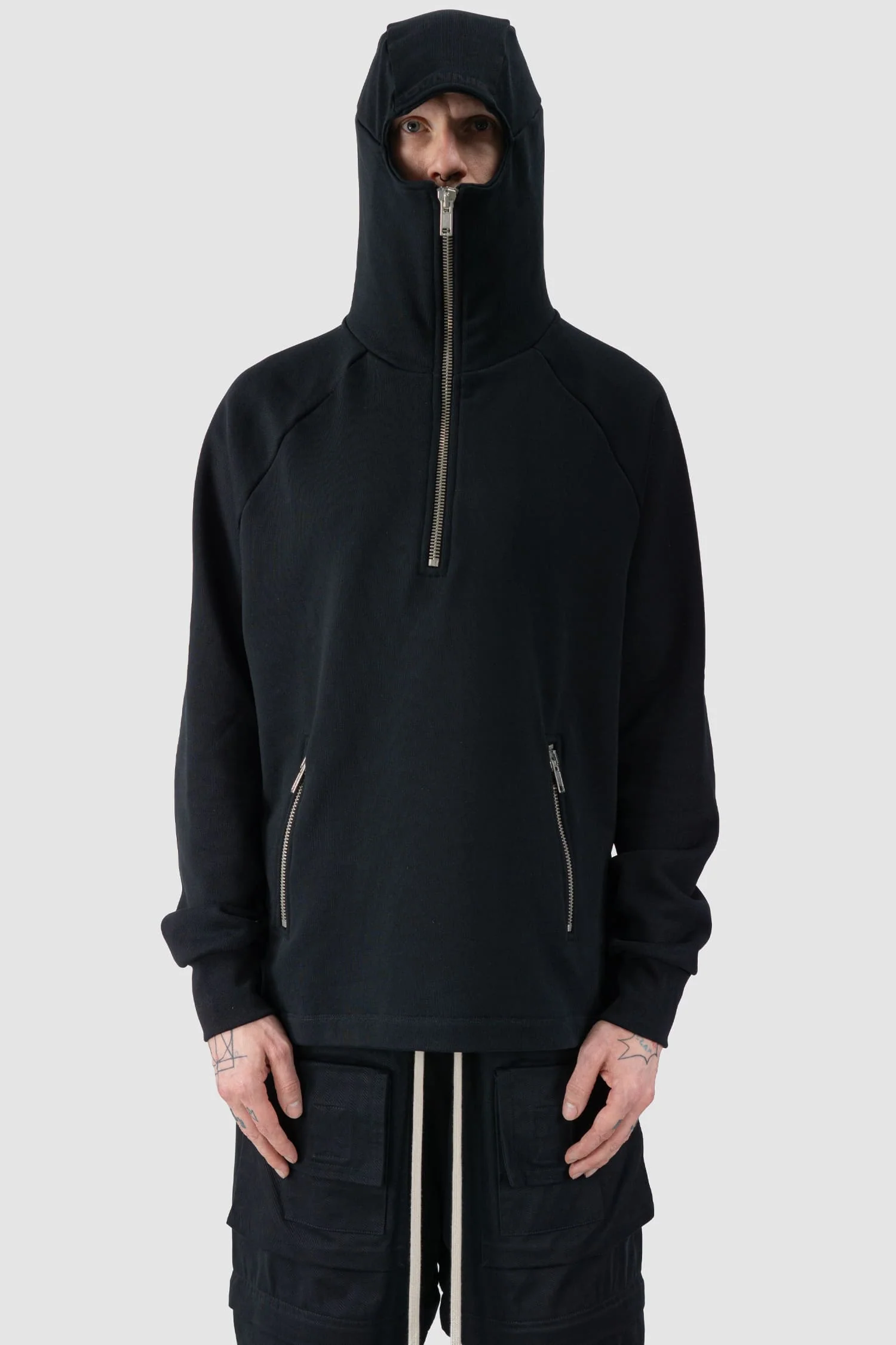 Black Balaclava Zip Hoodie - Image 7
