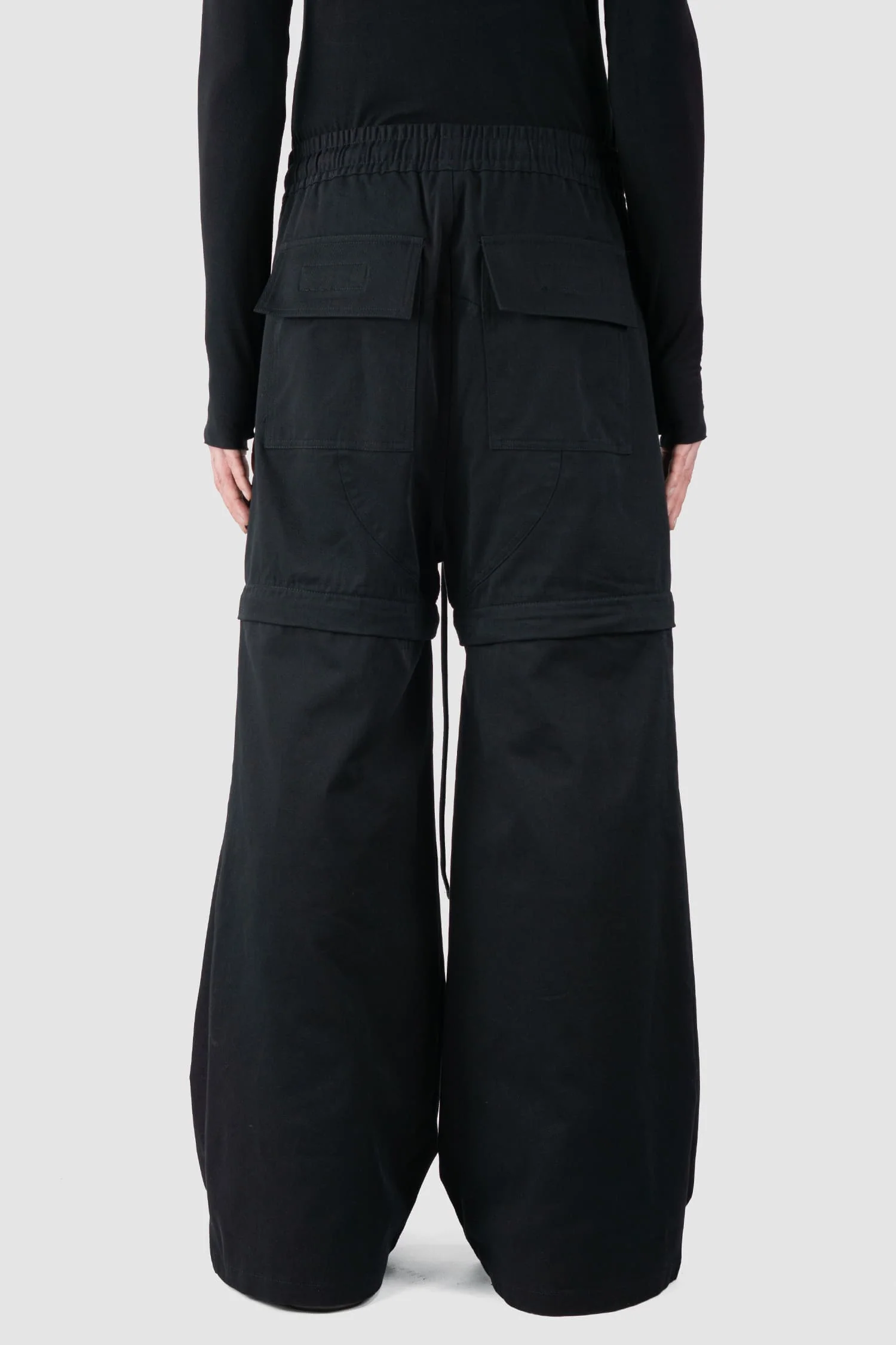 Black Multifunctional Flared Pants - Image 3