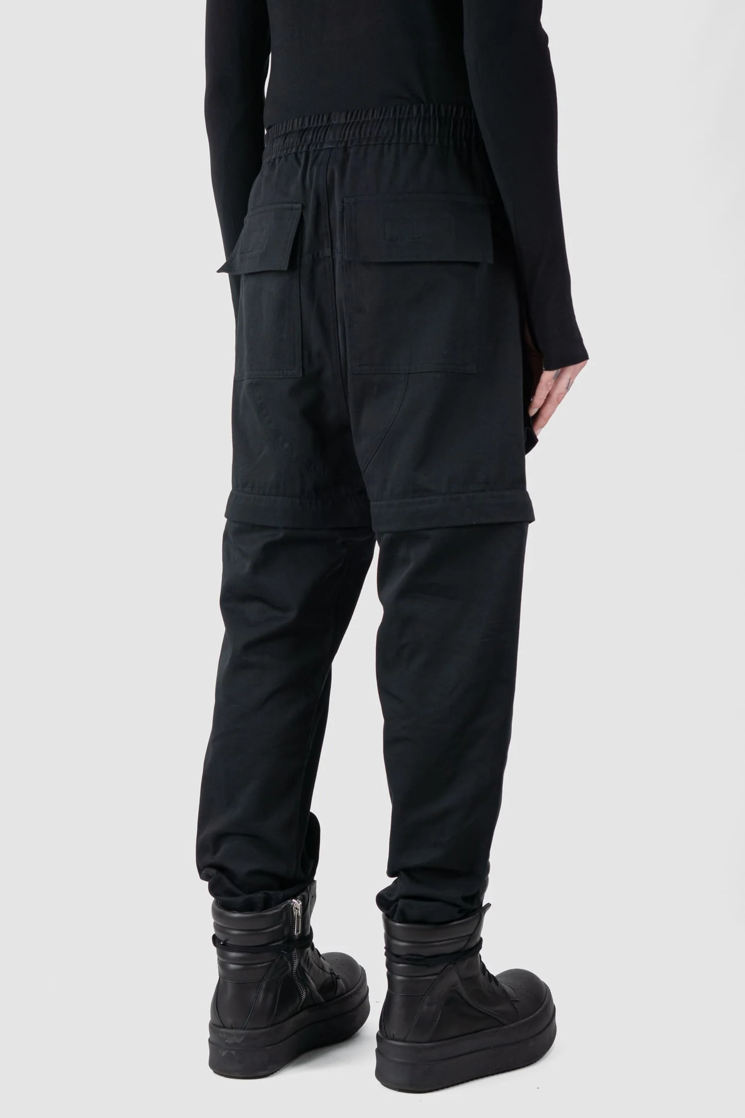 Black Multifunctional Flared Pants - Image 8