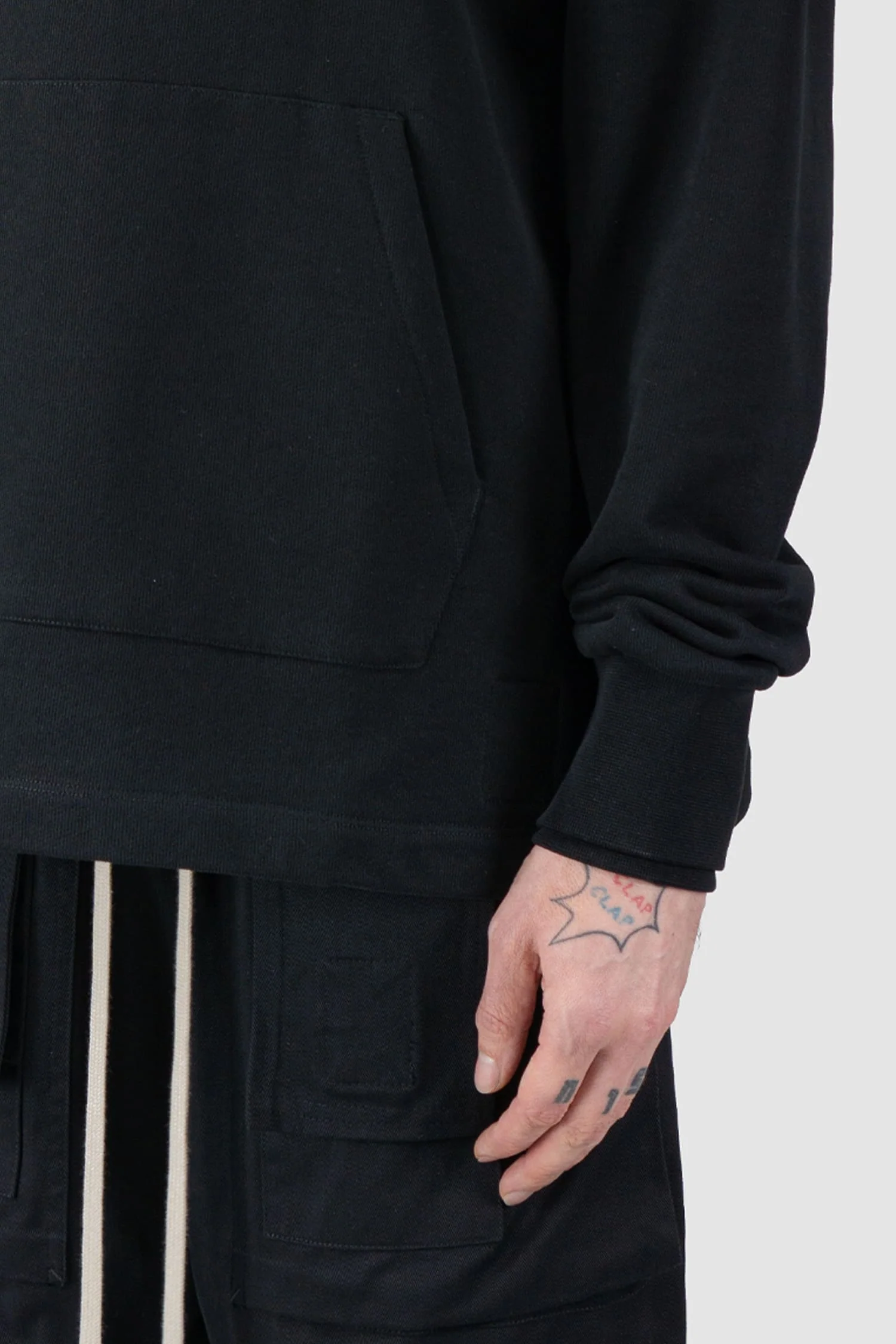 Black Organic Cotton Basic Hoodie - Image 3