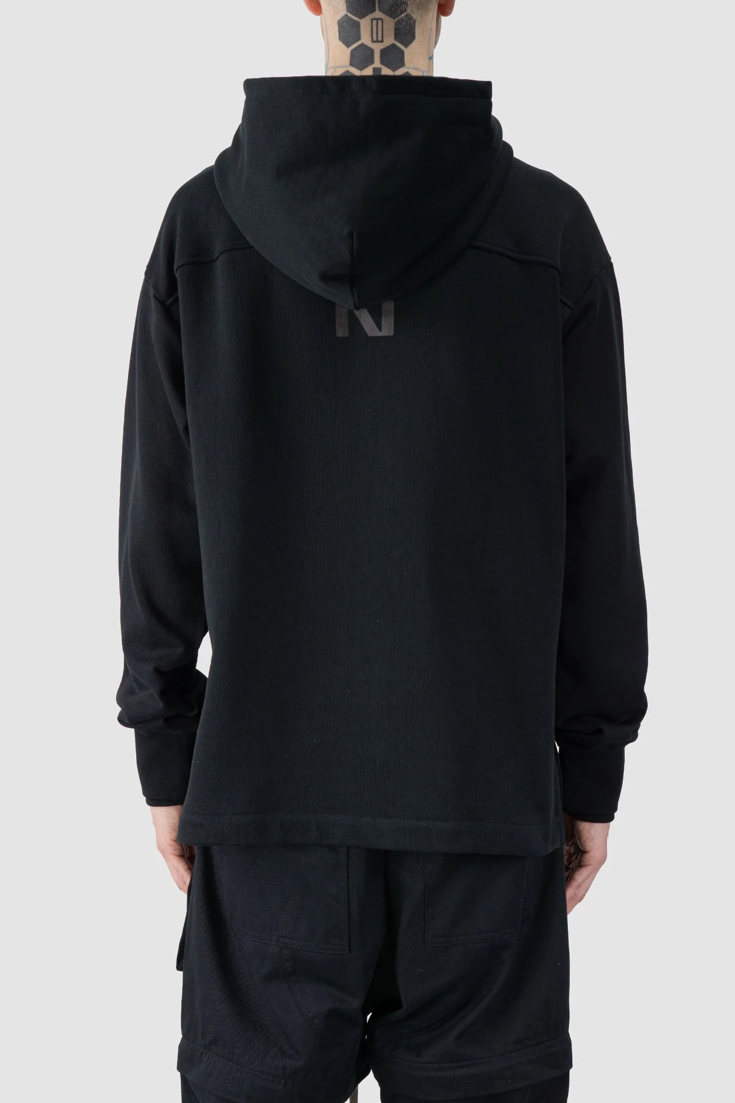 Black Organic Cotton Basic Hoodie - Image 5