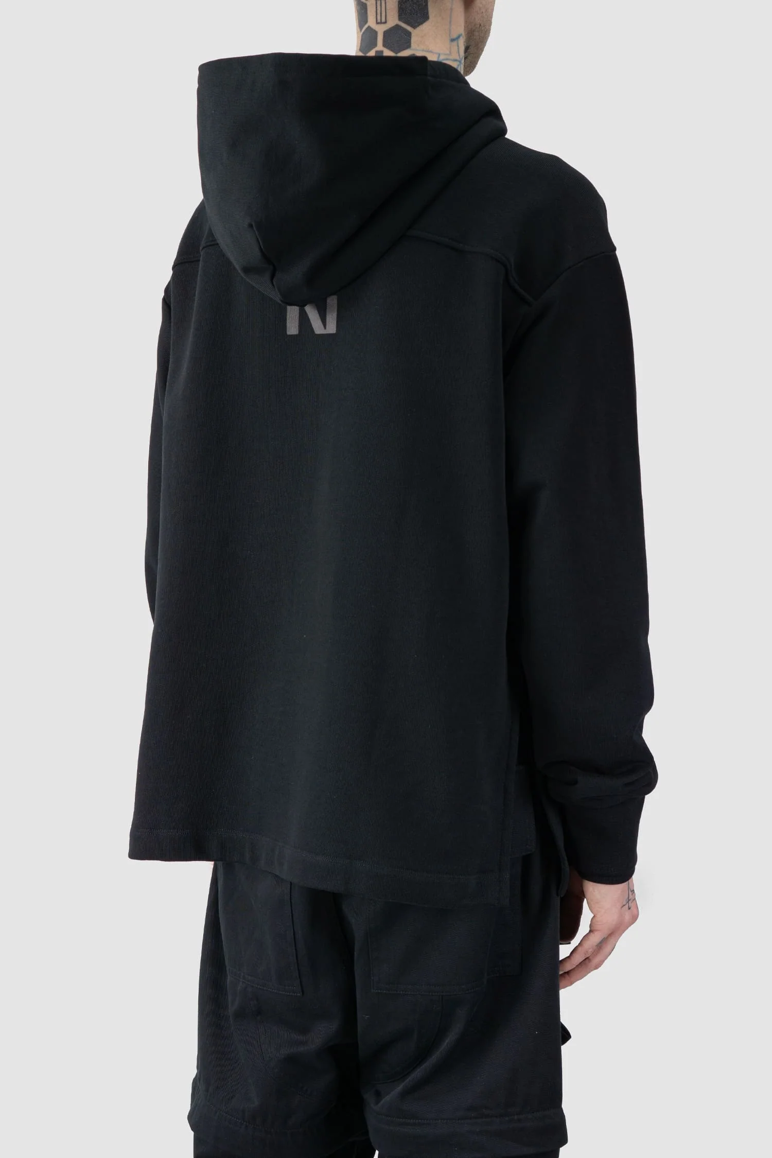 Black Organic Cotton Basic Hoodie - Image 6