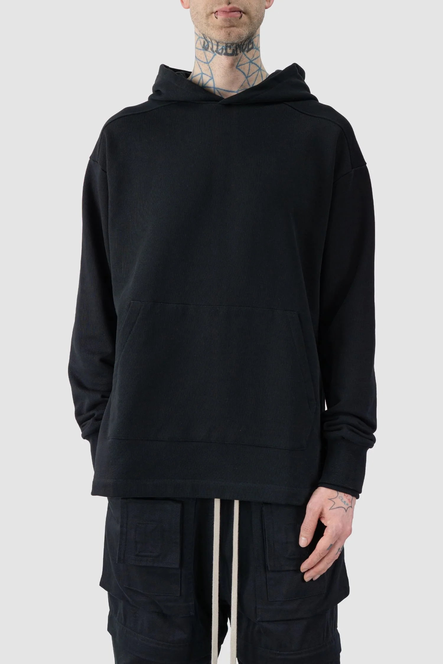 Black Organic Cotton Basic Hoodie - Image 7