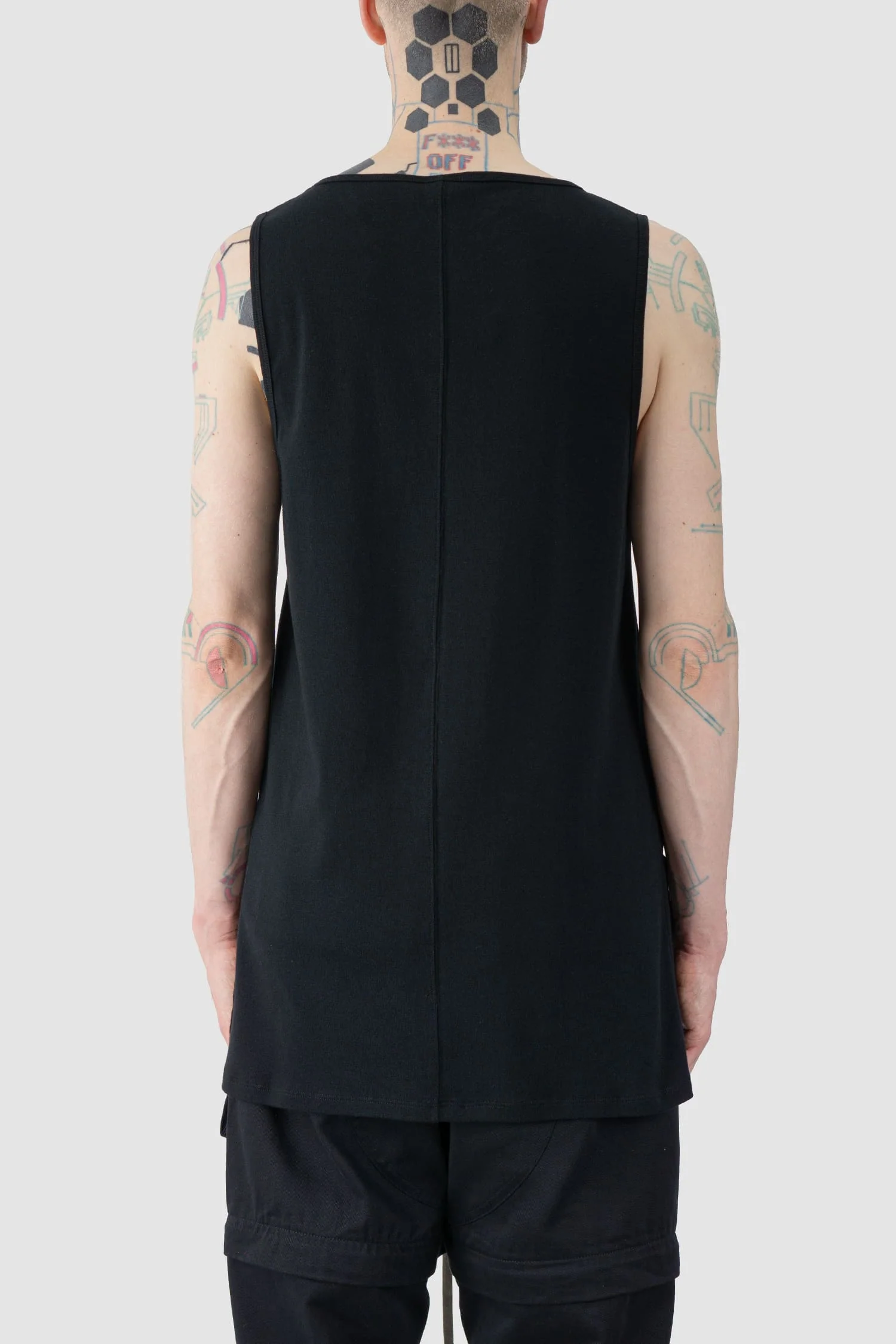 Black Organic Cotton Relaxed Tank Top - Image 4
