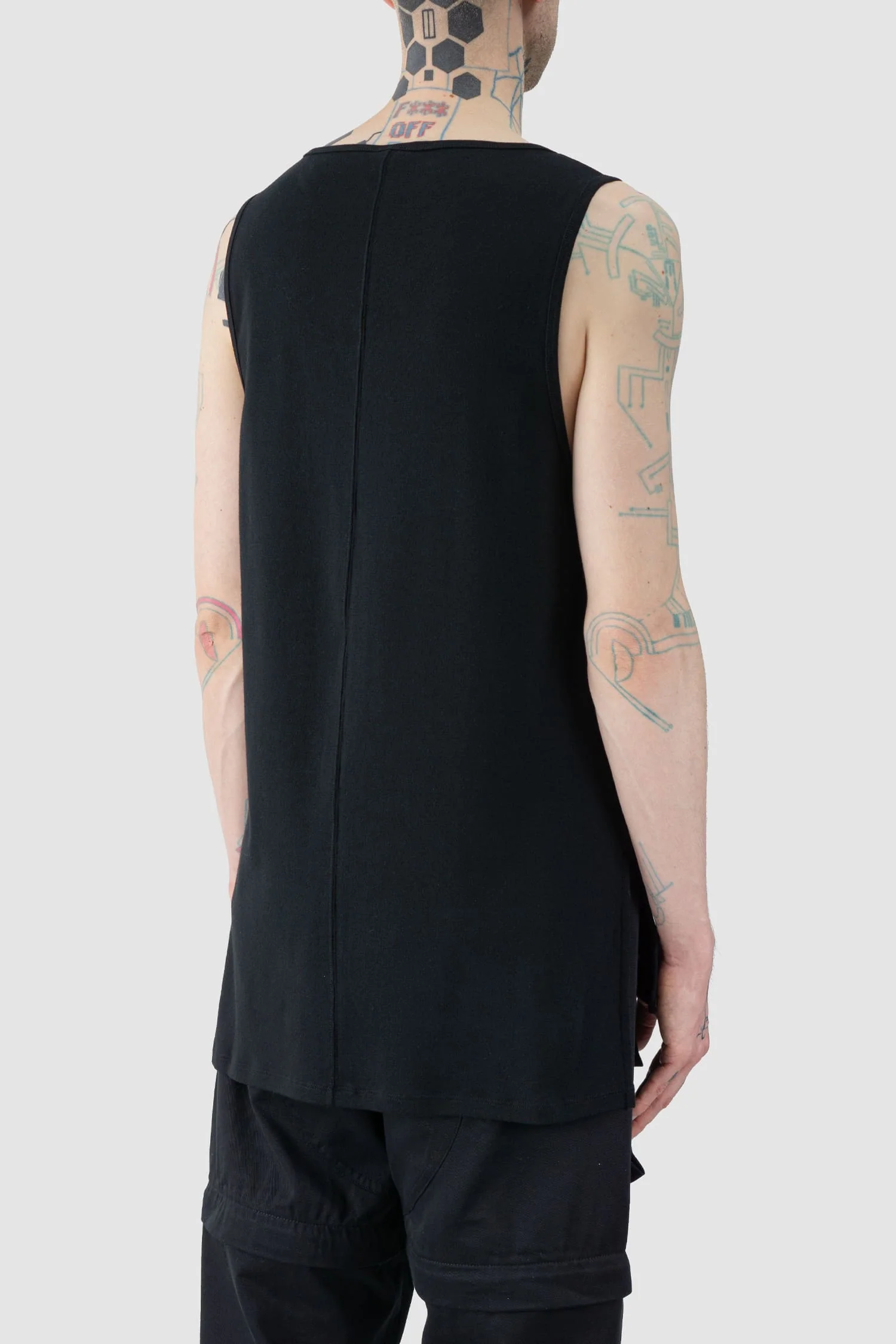 Black Organic Cotton Relaxed Tank Top - Image 5