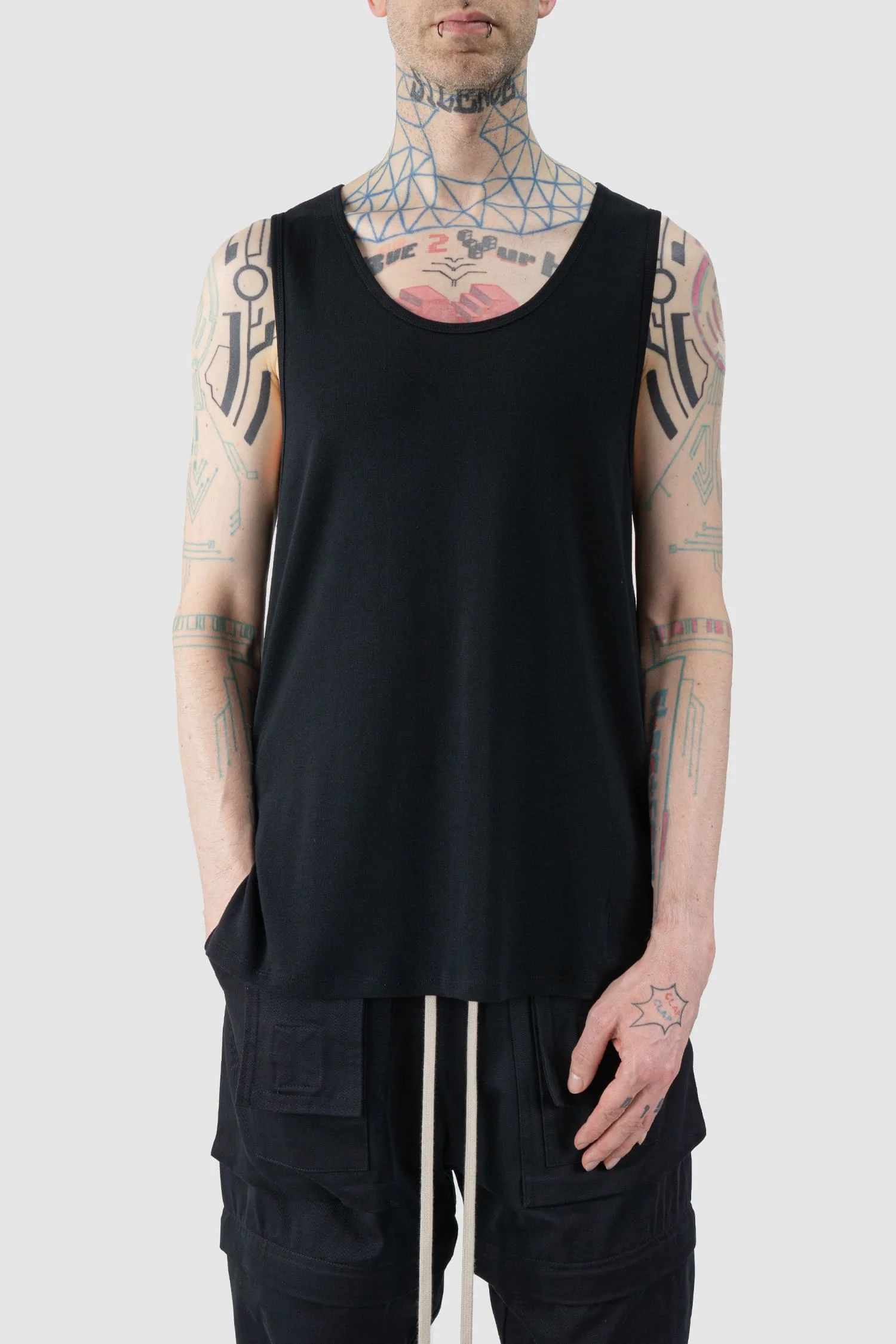 Black Organic Cotton Relaxed Tank Top - Image 6
