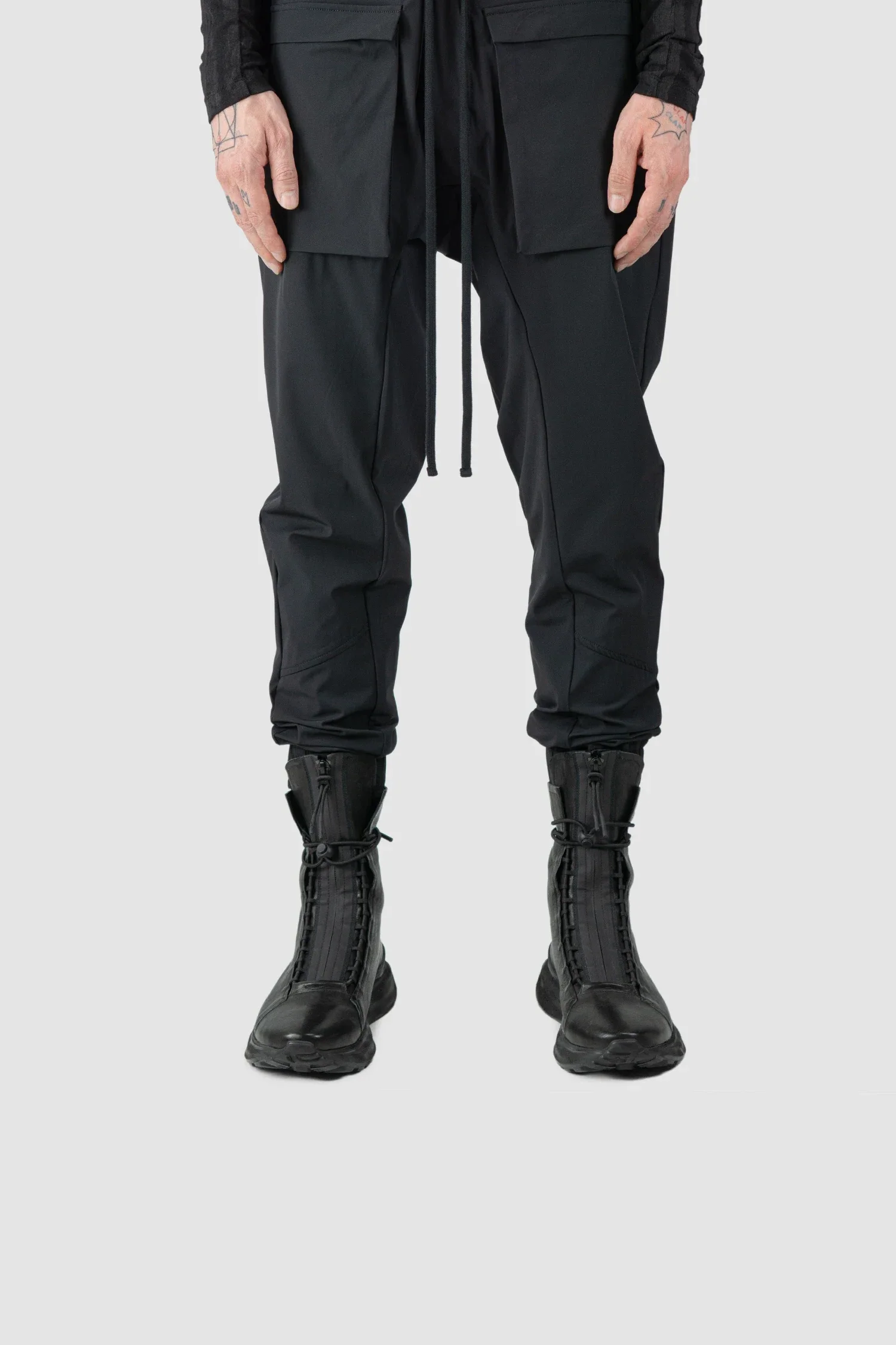 Black Hybrid Leather High Top Sneaker Boots - Image 8