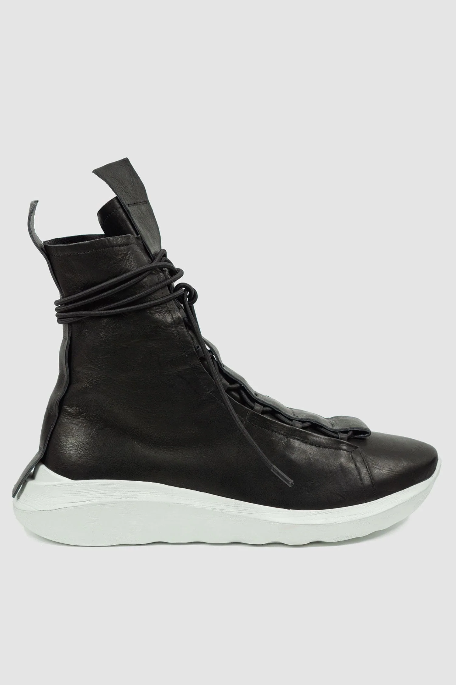 Black Hidden Lacing High Top Sock Sneakers - Image 3