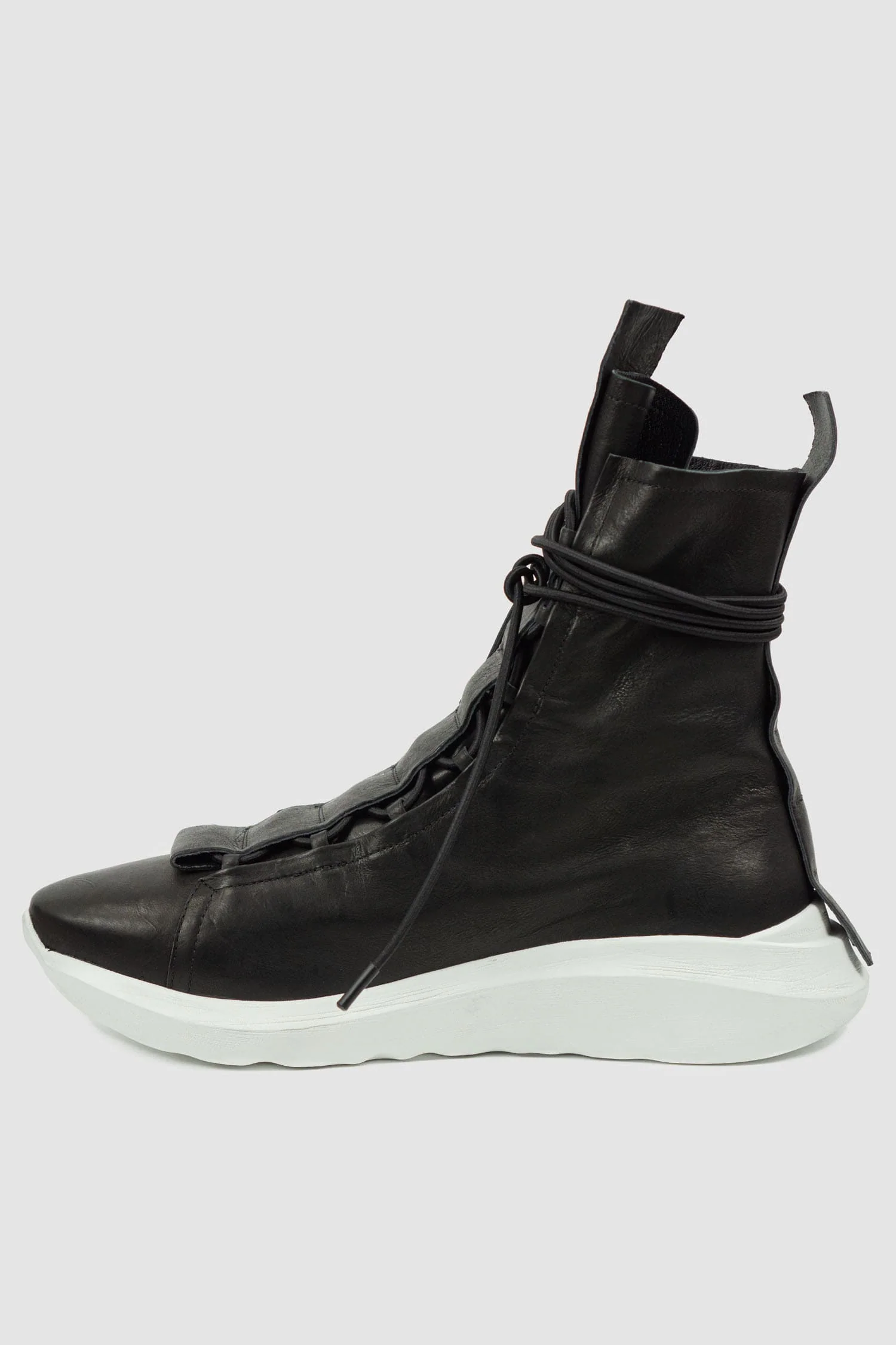 Black Hidden Lacing High Top Sock Sneakers - Image 4