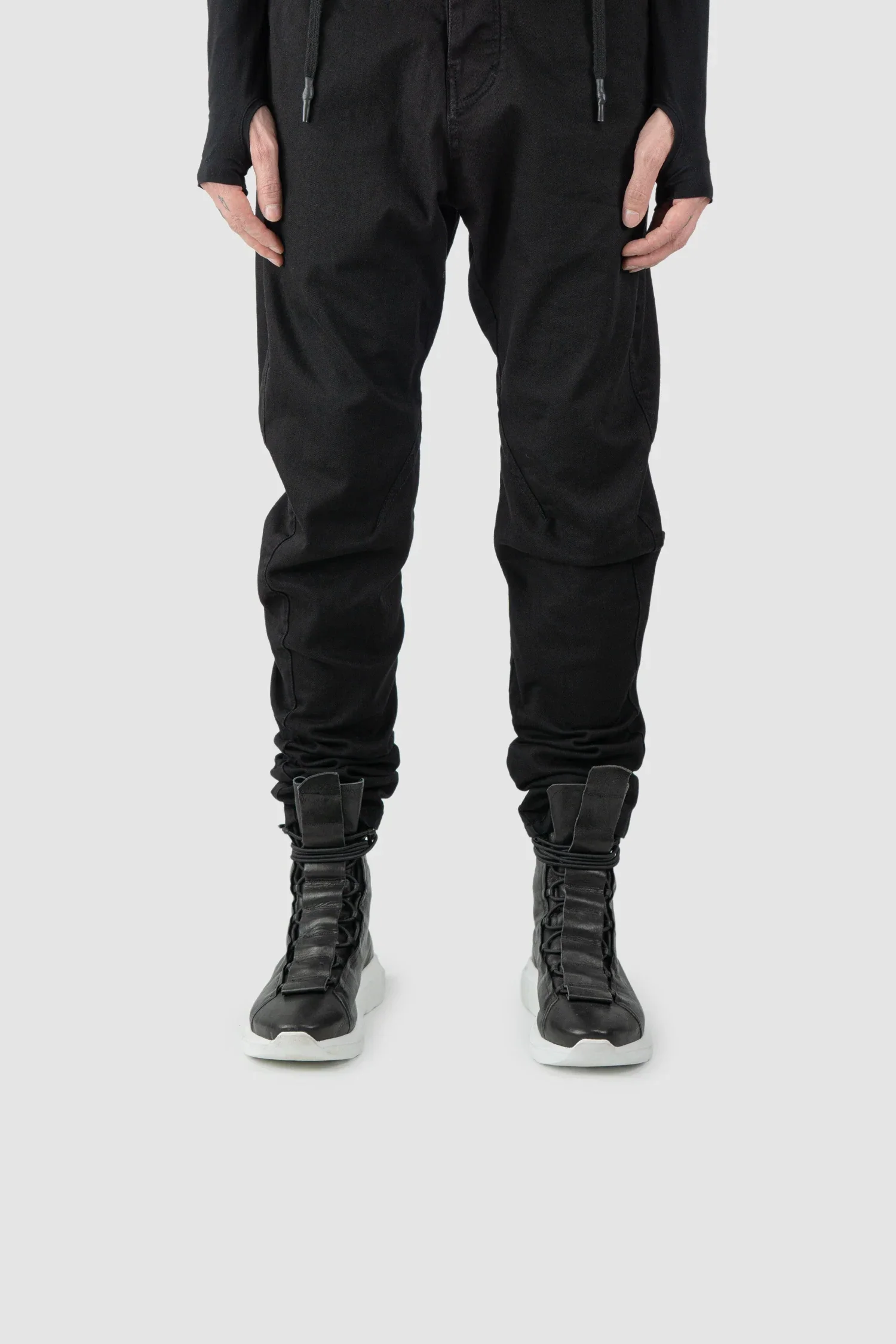 Black Hidden Lacing High Top Sock Sneakers - Image 5