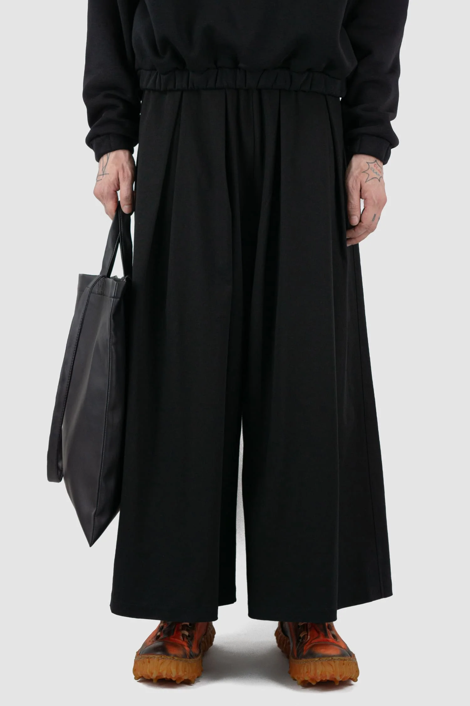 Black Vegan Leather Shopper Tote Bag - Image 7