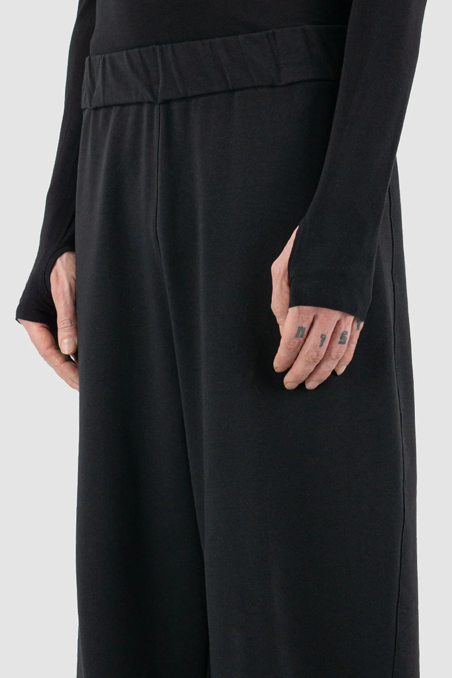 Black Wide Leg Gangster Sweatpants - Image 3