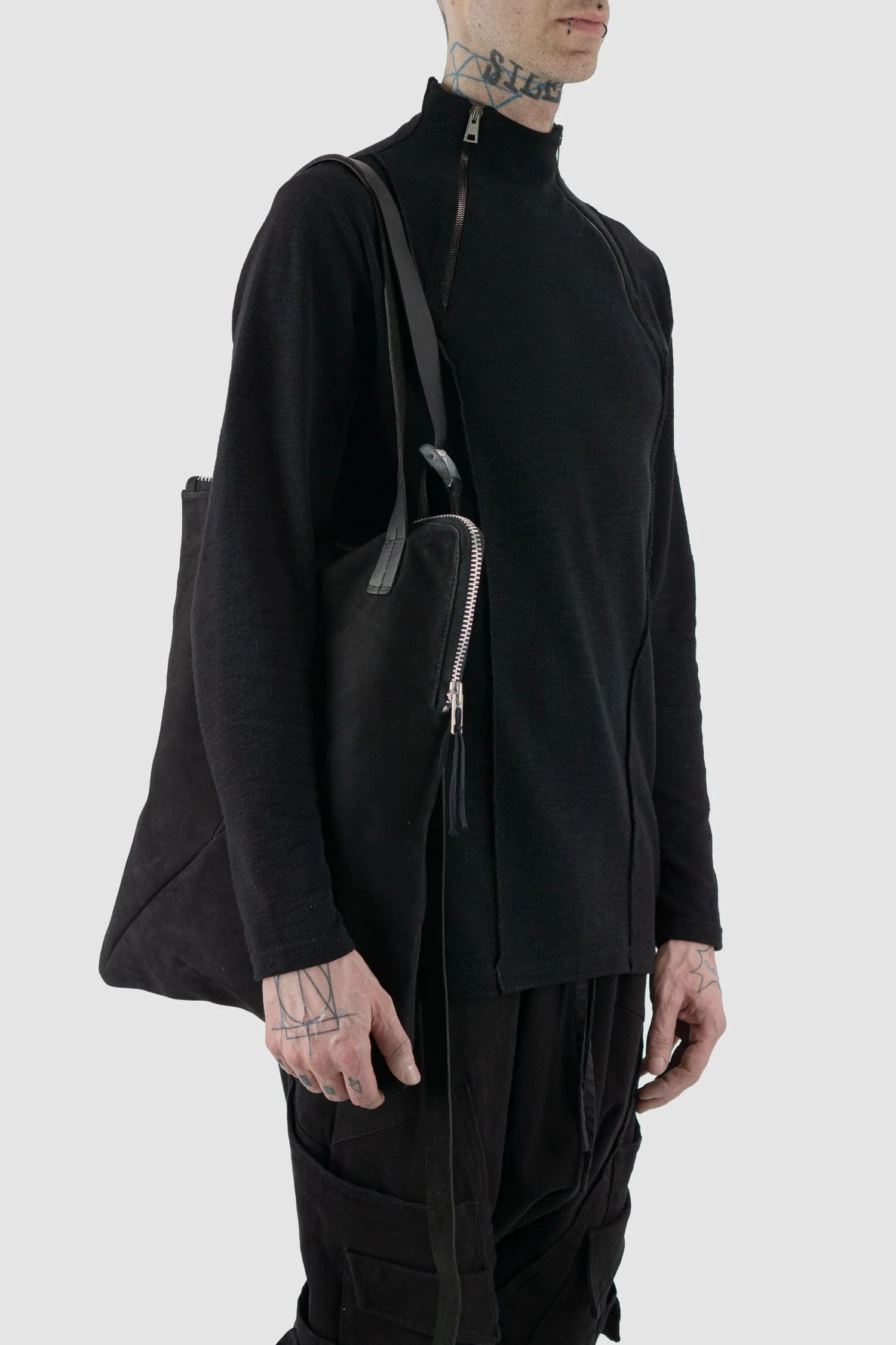 Black Leather Tote Bag Werk 34N - Image 3