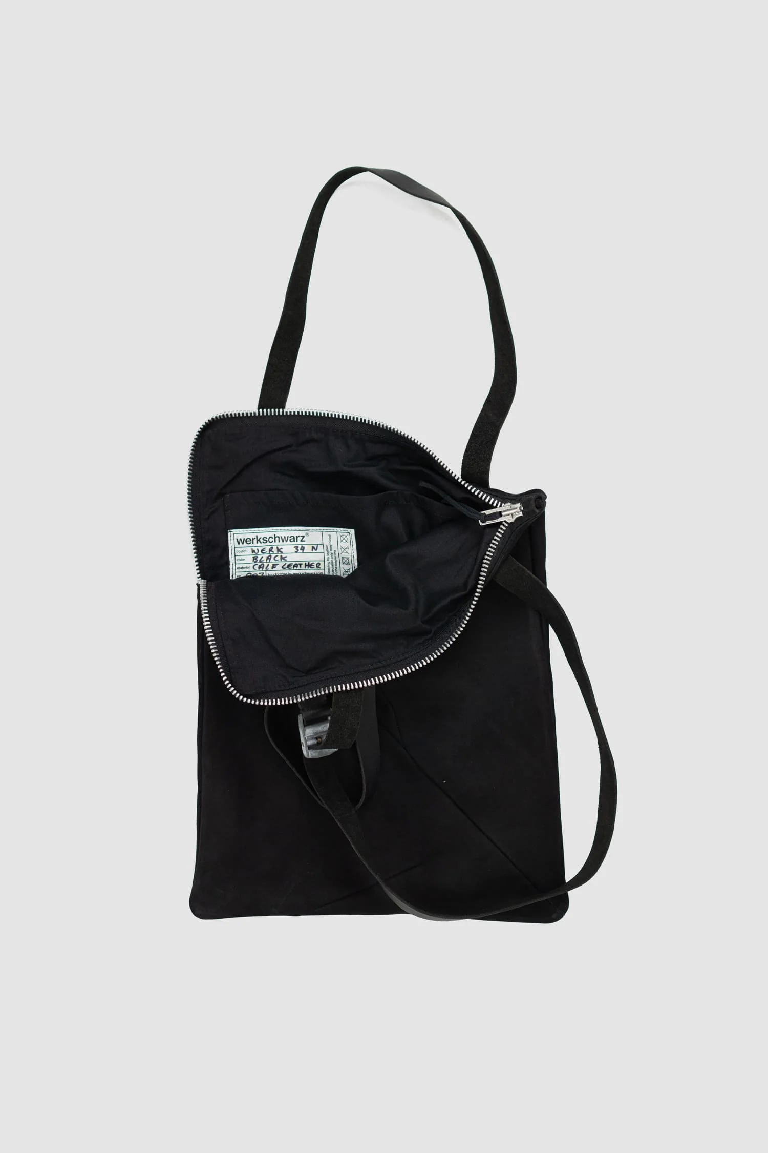 Black Leather Tote Bag Werk 34N - Image 7