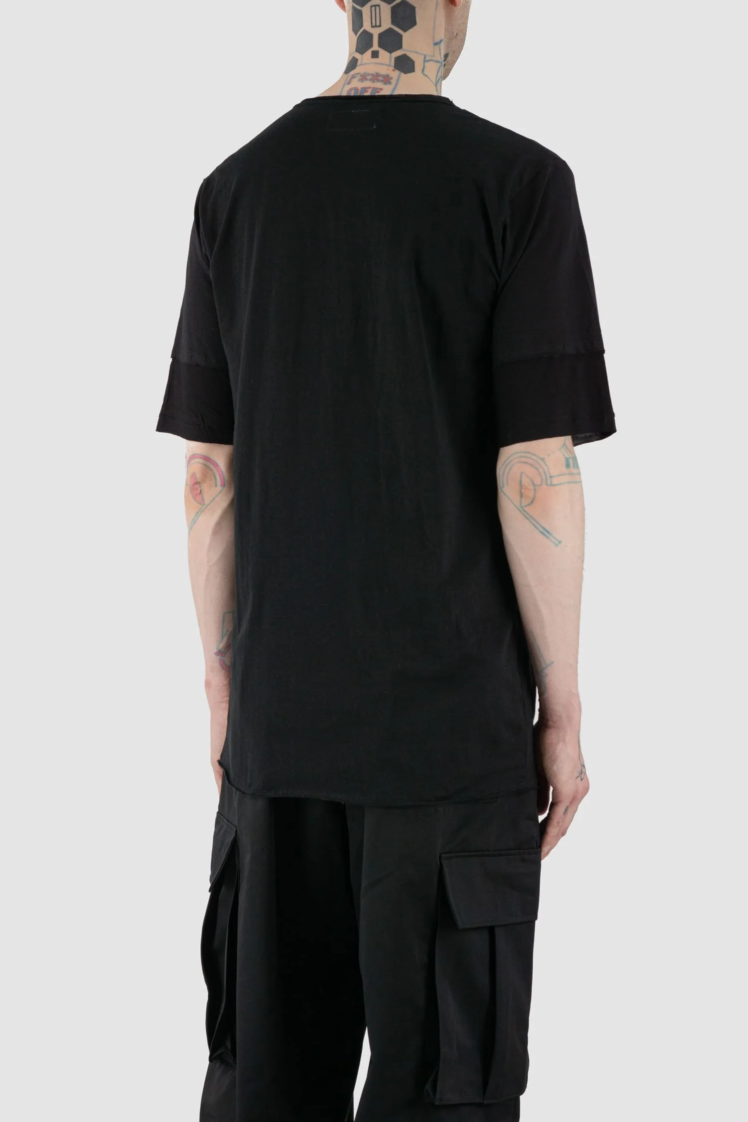 Black Asymmetric Pointed Tack T-Shirt - Image 6