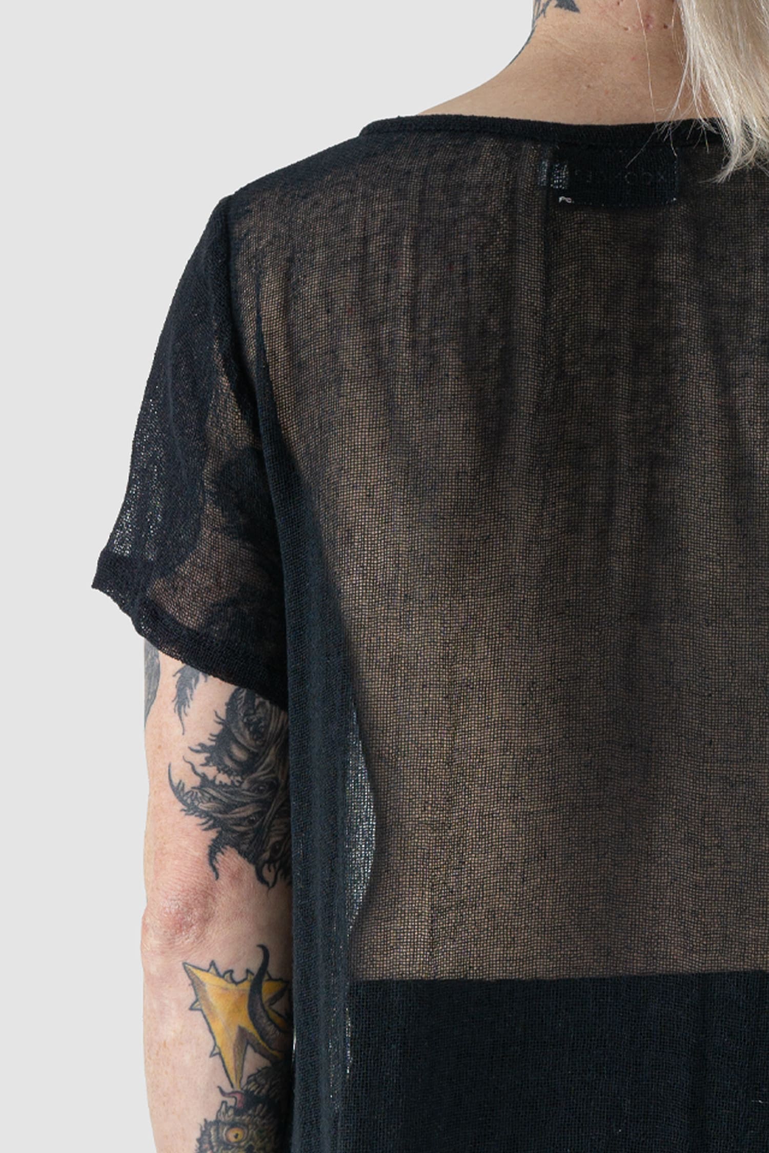 Black Long Oversize Cotton Hemp T-Shirt - Image 4