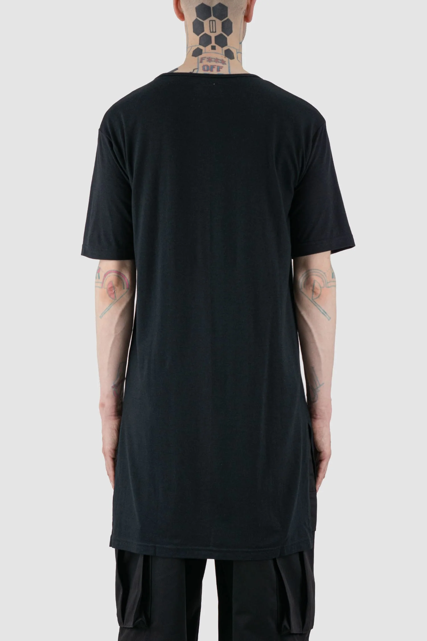 Black Overlength Bamboo T-Shirt - Image 4