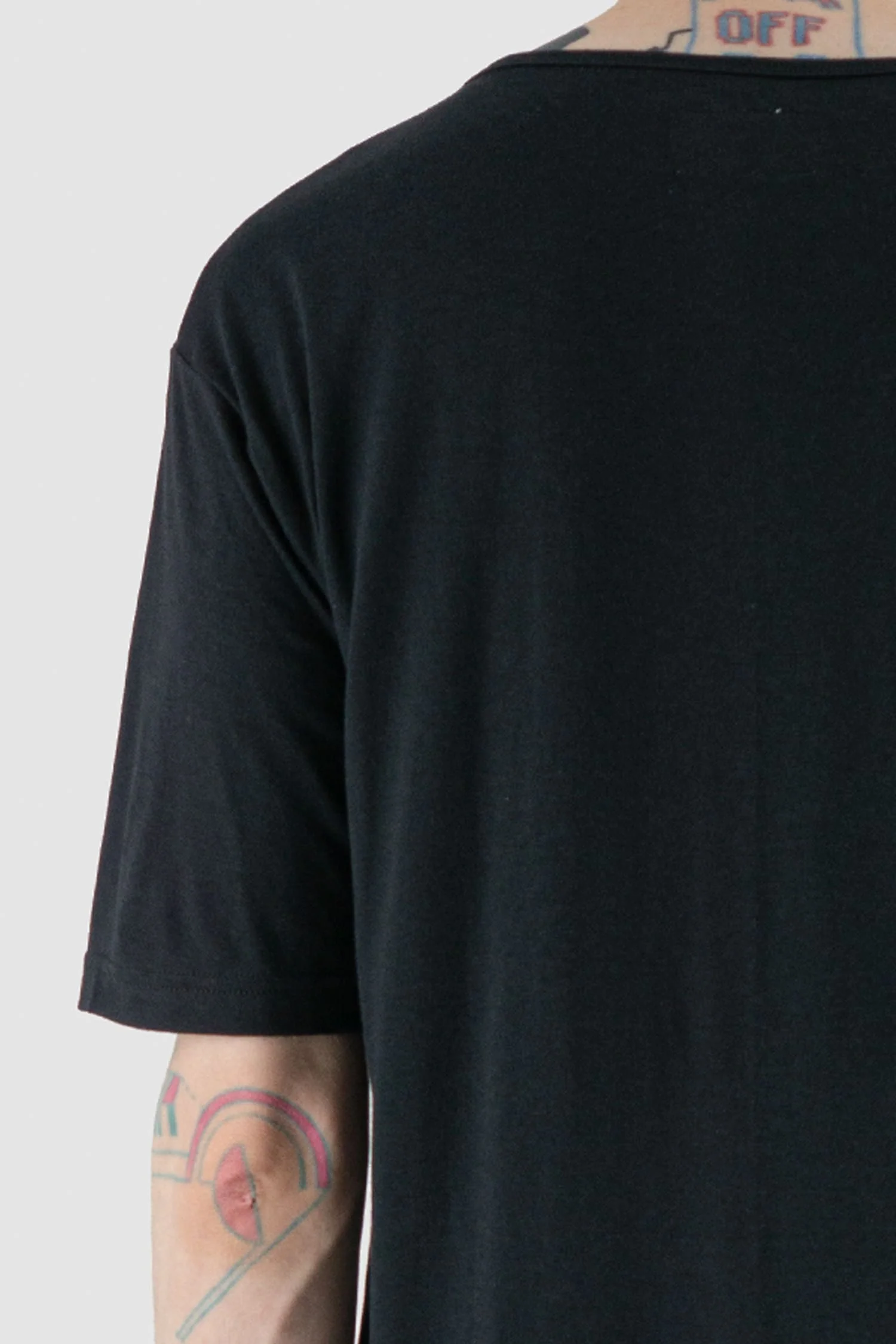 Black Overlength Bamboo T-Shirt - Image 5