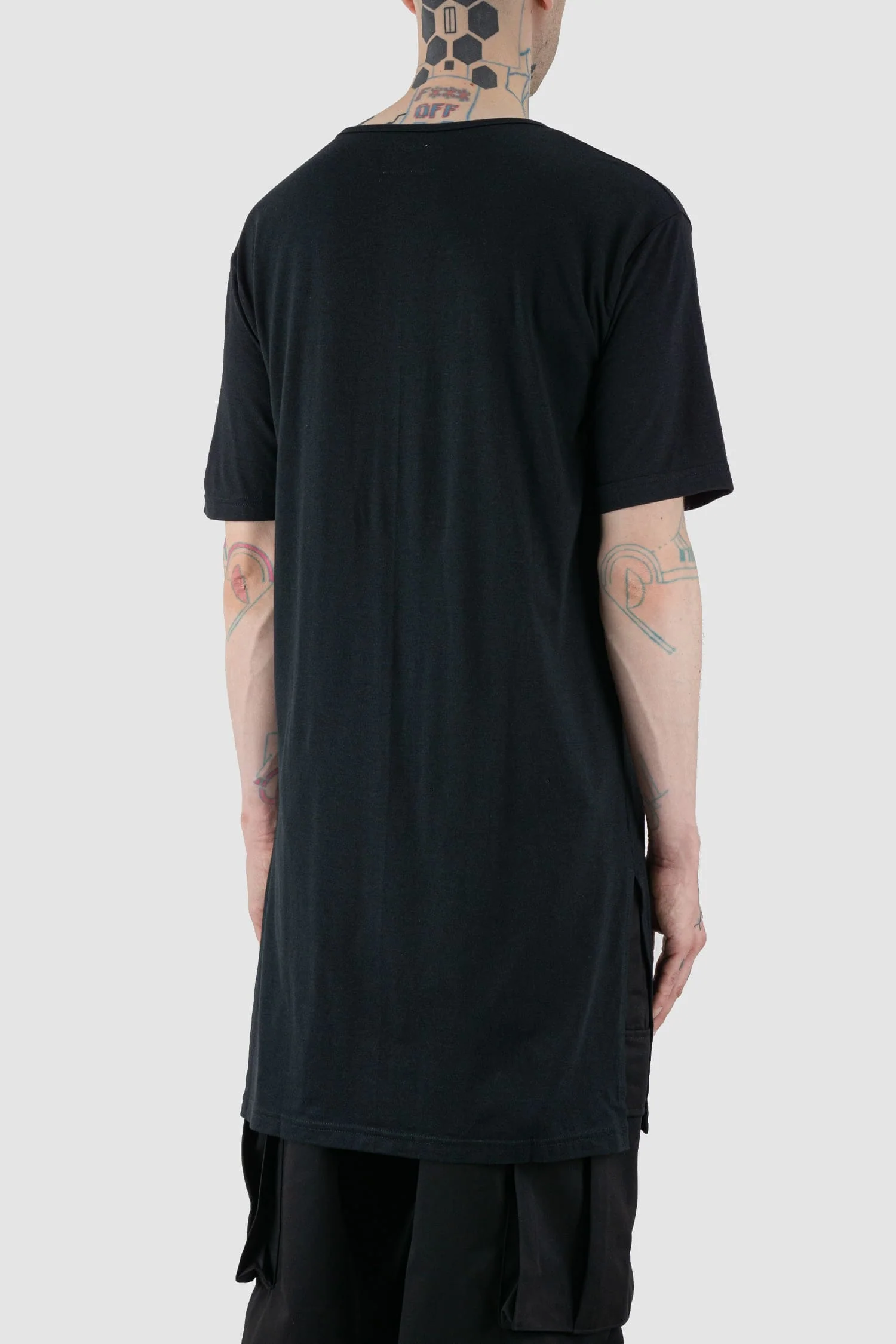Black Overlength Bamboo T-Shirt - Image 6